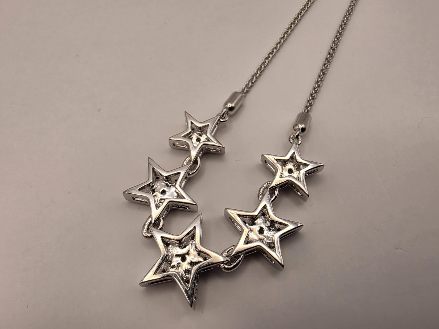 10K White Gold Diamond Star Bolo Bracelet | Adjustable Diamond Star Charm Bracelet | 0.10ctw | Celestial Gift for Her