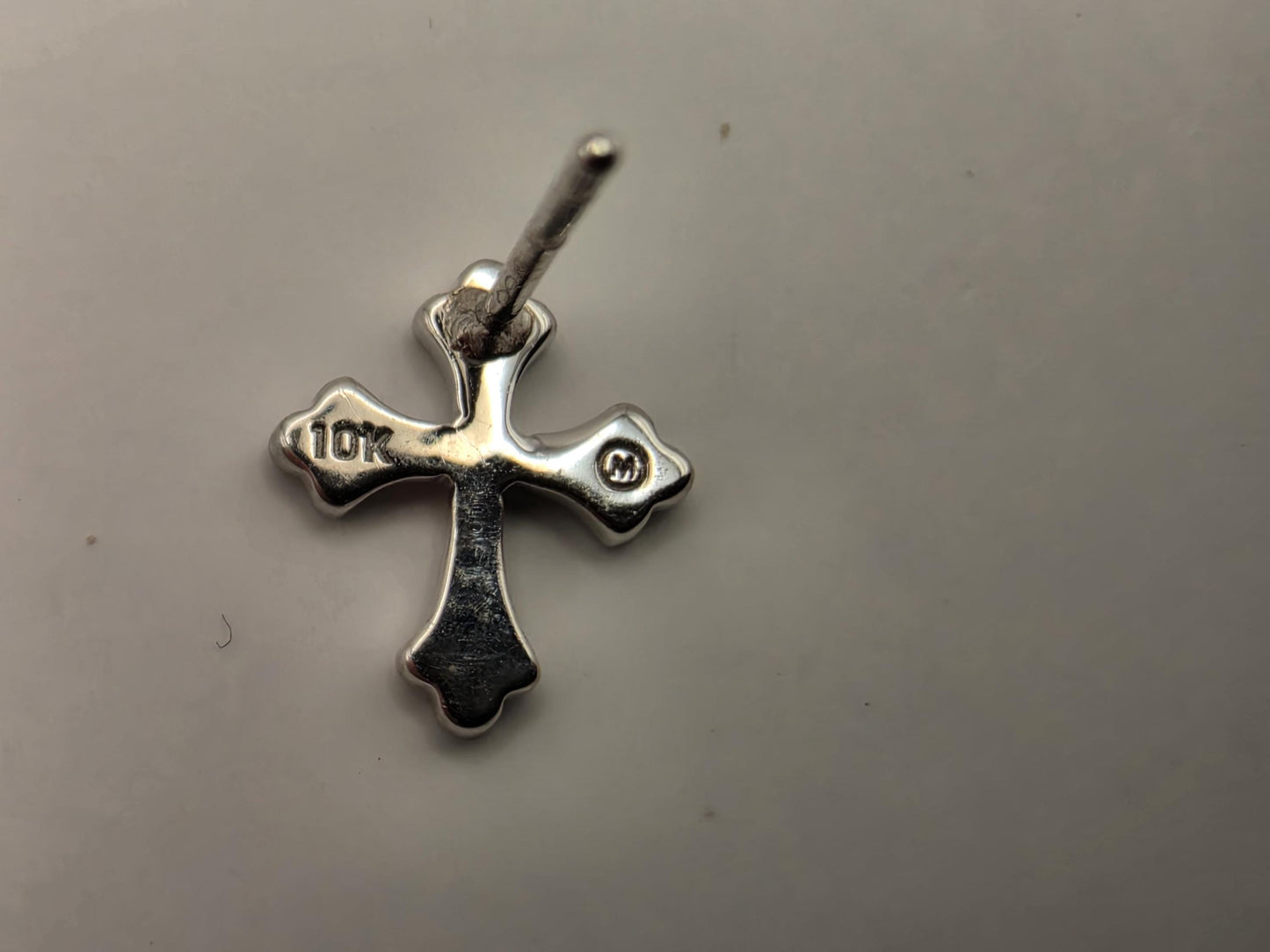 10K White Gold Diamond Cross Stud Earrings | Petite Pave Cross Studs | Dainty Religious Diamond Studs | Faith Gift