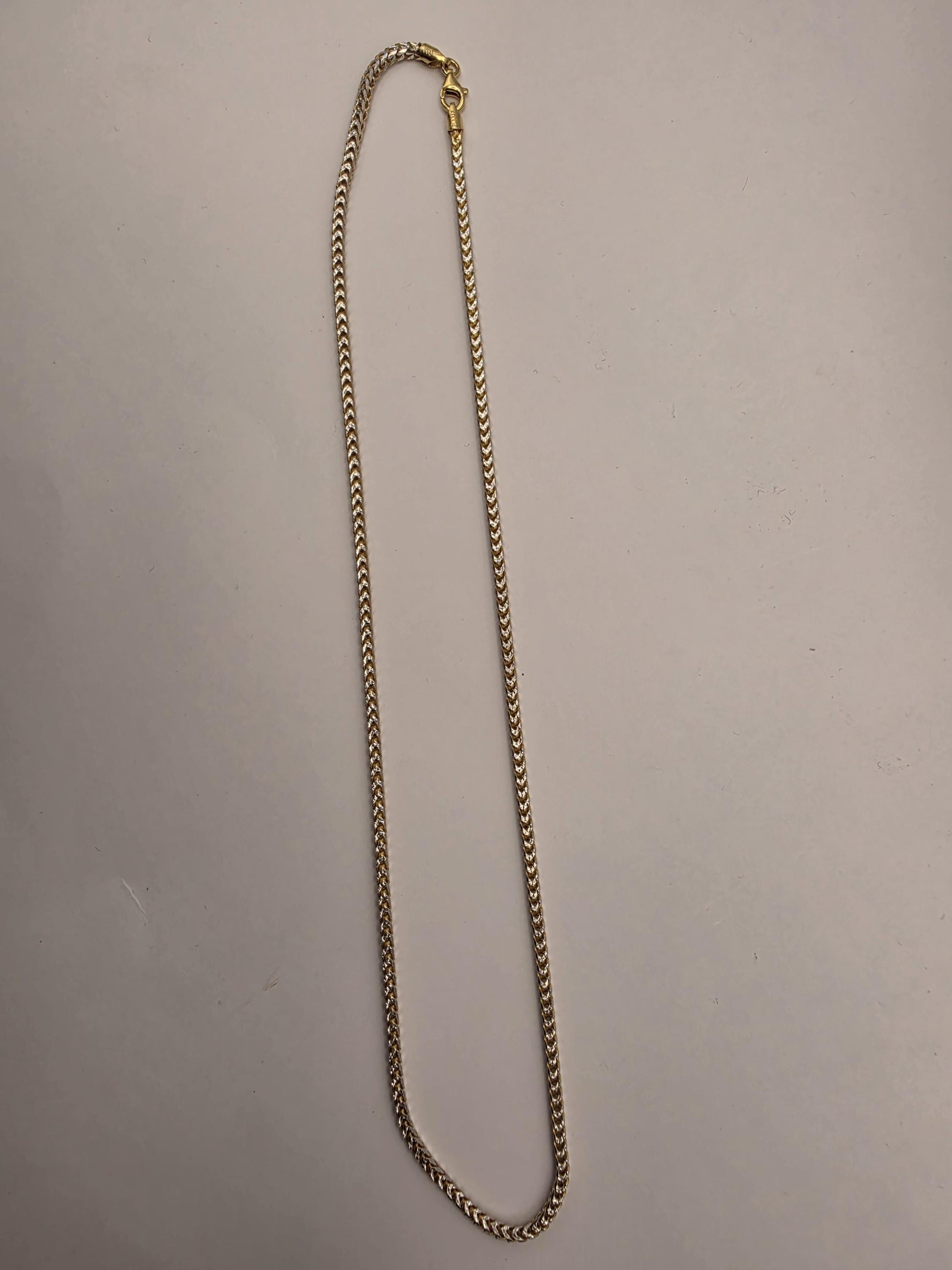 Gold Plated Franco Chain Necklace | 925 Sterling Silver | 20 Inch | 2.5mm | Thin Mens Franco Chain | Layering Necklace