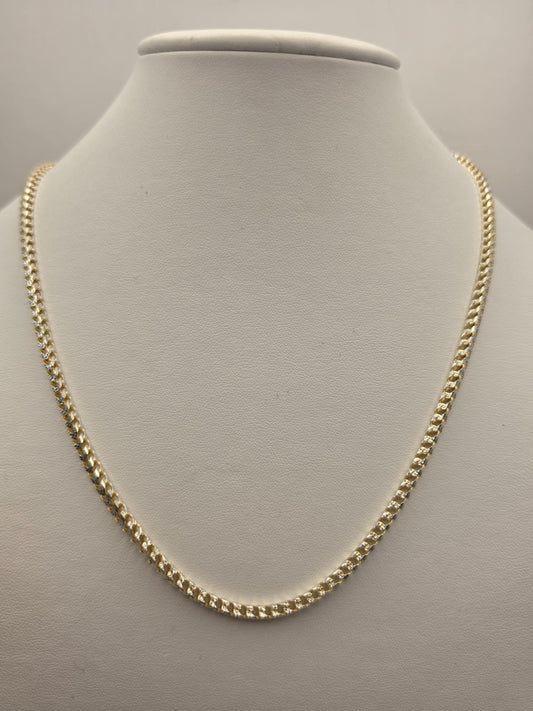 Gold Plated Cuban Link Chain Necklace | 925 Sterling Silver | 20 Inch | 3.13mm | Mens Miami Cuban Curb Chain