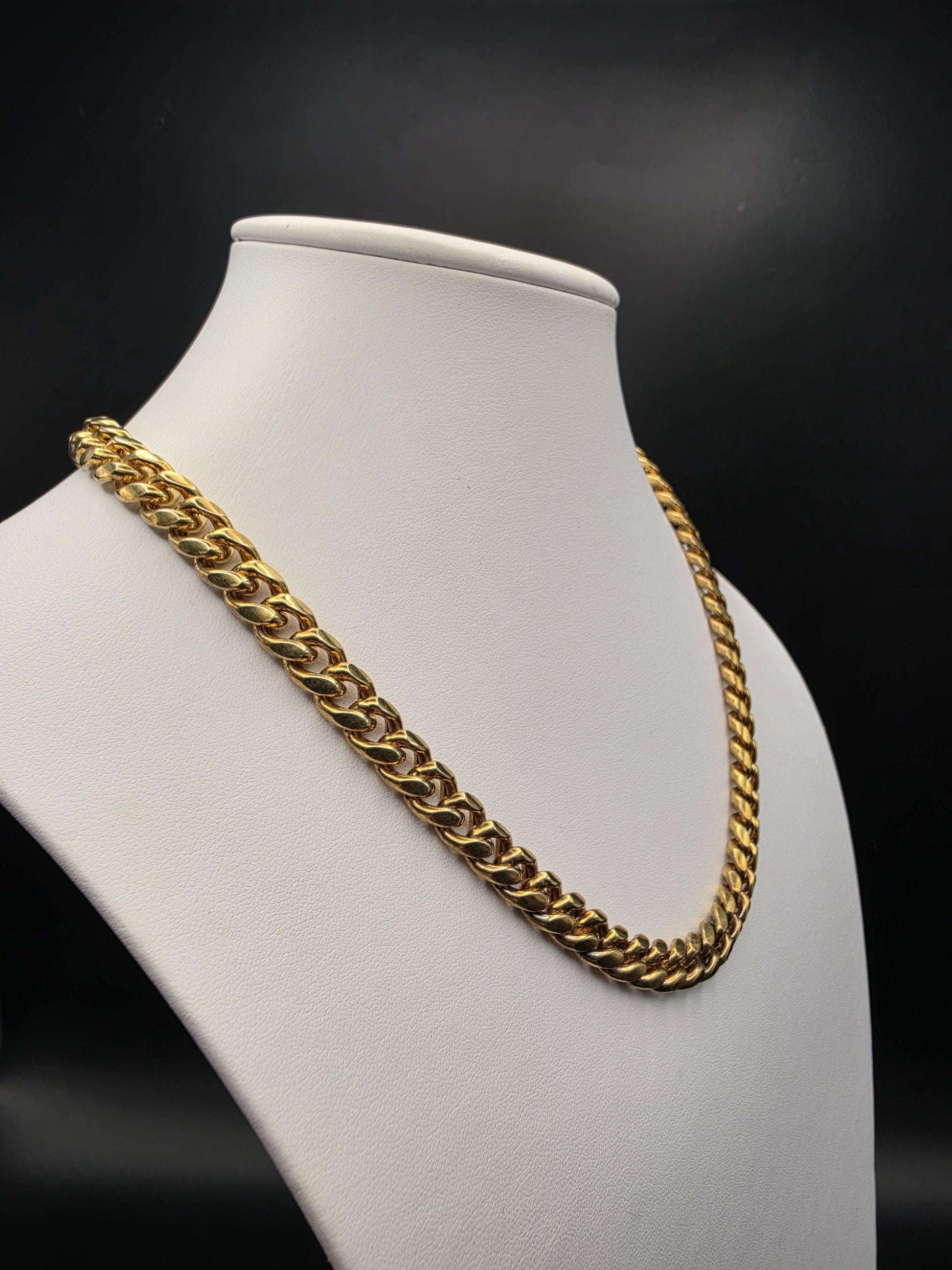 Gold Plated 925 Sterling Silver Miami Cuban Link Chain Necklace 20 Inch 8.8mm Mens Hip Hop Curb Chain Heavy Statement Gift for Him Boyfriend