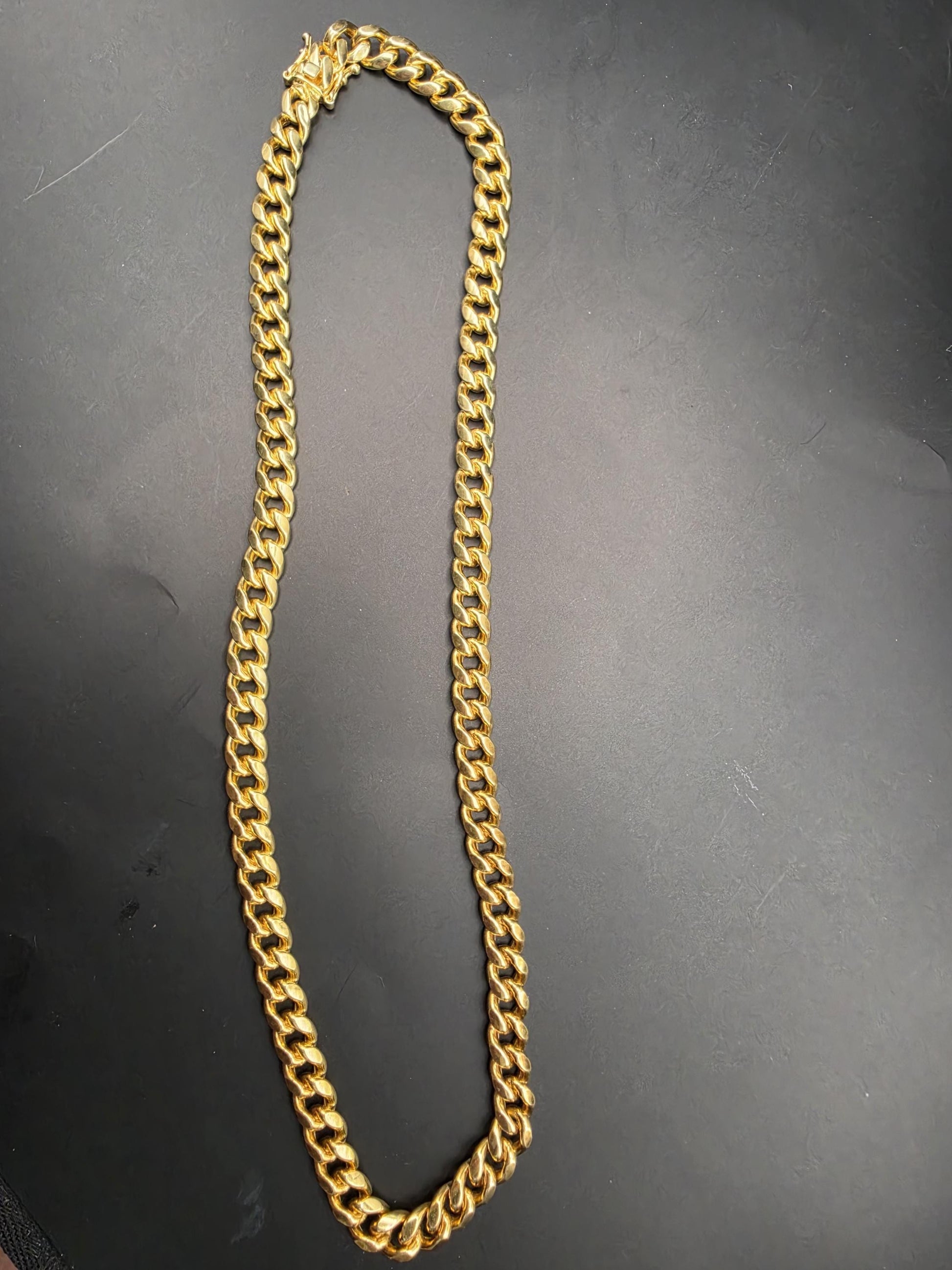 Gold Plated 925 Sterling Silver Miami Cuban Link Chain Necklace 22 Inch 8.8mm Mens Hip Hop Curb Chain Heavy Statement Gift for Him Boyfriend