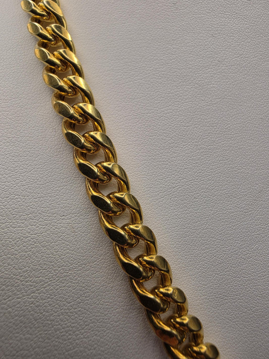 Gold Plated 925 Sterling Silver Miami Cuban Link Chain Necklace 22 Inch 8.8mm Mens Hip Hop Curb Chain Heavy Statement Gift for Him Boyfriend