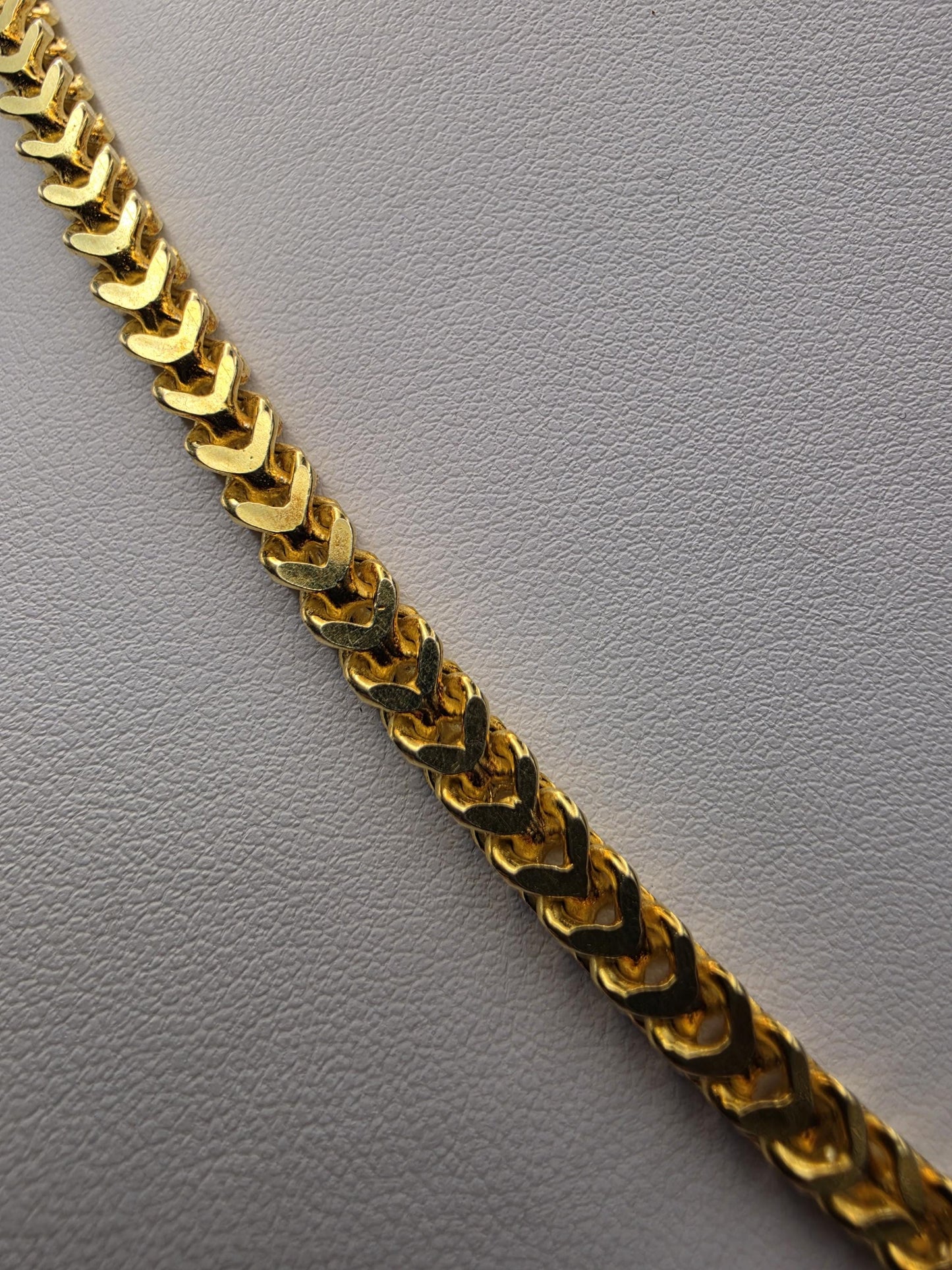 Gold Plated 925 Sterling Silver Franco Link Chain Necklace 20 Inch 4.6mm Mens Womens Box Wheat Chain Layering Statement Gift for Him