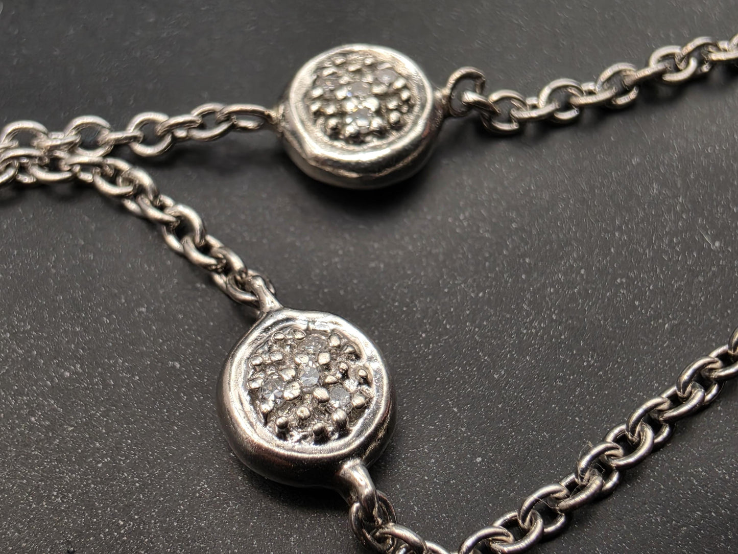 925 Sterling Silver Ruby and Diamond Station Necklace 35 Inch Genuine Ruby 0.10ct Diamond Bezel Set Long Layering Chain Womens Gift for Her