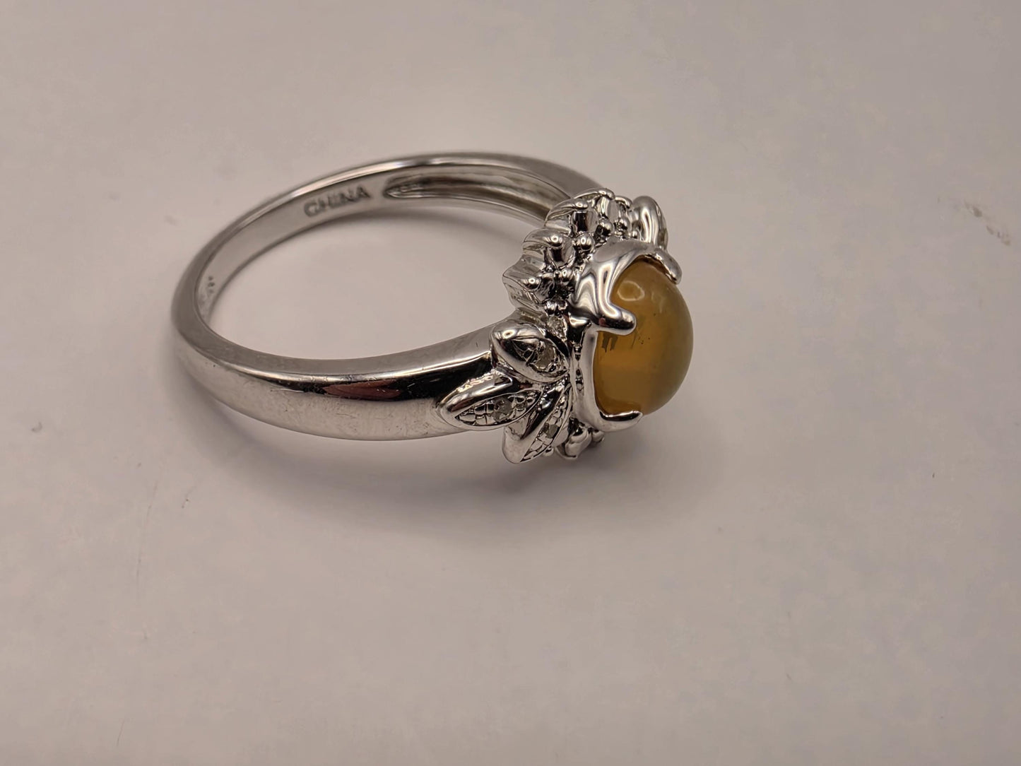 925 Sterling Silver Fire Opal Ring Genuine Diamond Accent Oval Opal Womens Cocktail Ring October Birthstone Fine Jewelry Gift for Her