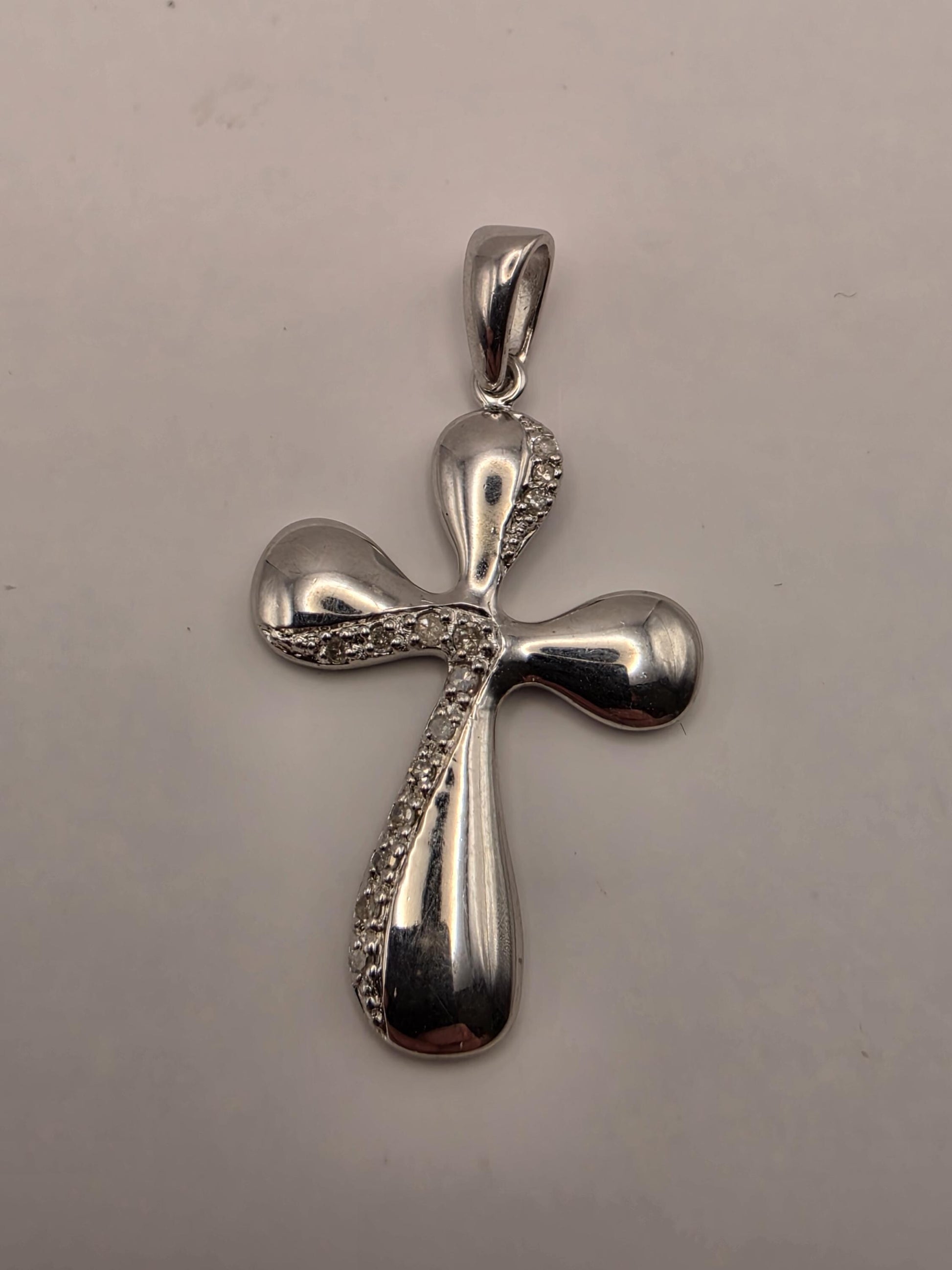925 Sterling Silver Diamond Cross Pendant Genuine Diamond Smooth Polished Cross Womens Mens Faith Jewelry Gift Religious Christian Pendant