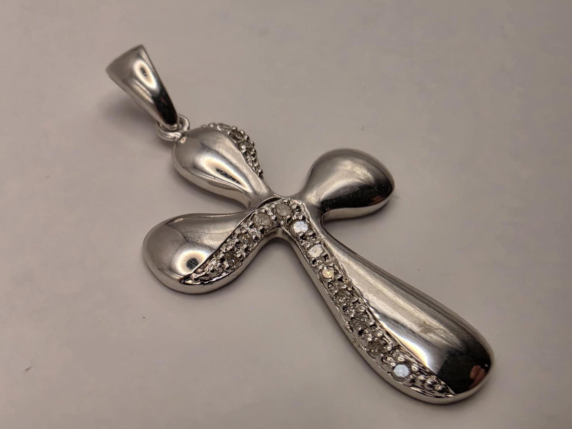 925 Sterling Silver Diamond Cross Pendant Genuine Diamond Smooth Polished Cross Womens Mens Faith Jewelry Gift Religious Christian Pendant