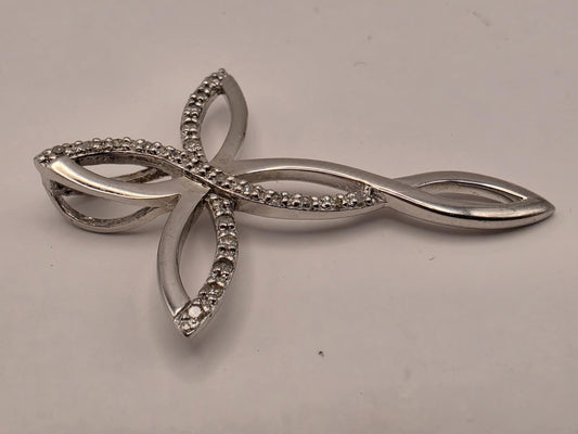 925 Sterling Silver Diamond Infinity Cross Pendant Genuine Diamond Twist Pave Womens Faith Jewelry Gift Religious Christian Cross Necklace