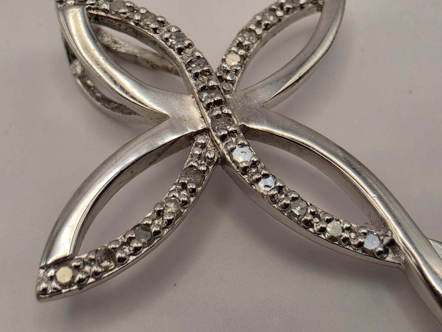 925 Sterling Silver Diamond Infinity Cross Pendant Genuine Diamond Twist Pave Womens Faith Jewelry Gift Religious Christian Cross Necklace