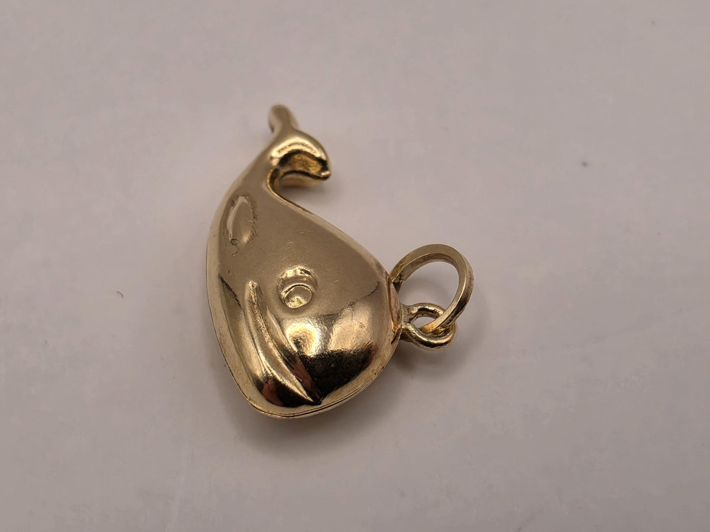 14K Yellow Gold Whale Pendant Hollow Laser Cut Sea Animal Charm Ocean Beach Nautical Jewelry Gift for Her Marine Life Small Necklace Charm