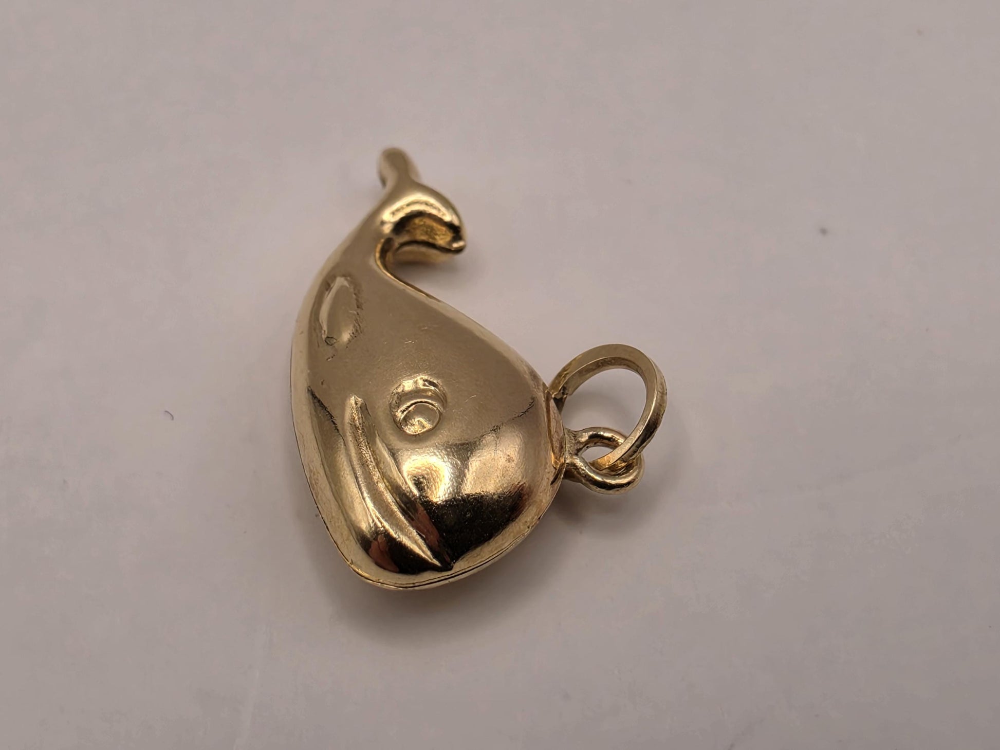 14K Yellow Gold Whale Pendant Hollow Laser Cut Sea Animal Charm Ocean Beach Nautical Jewelry Gift for Her Marine Life Small Necklace Charm