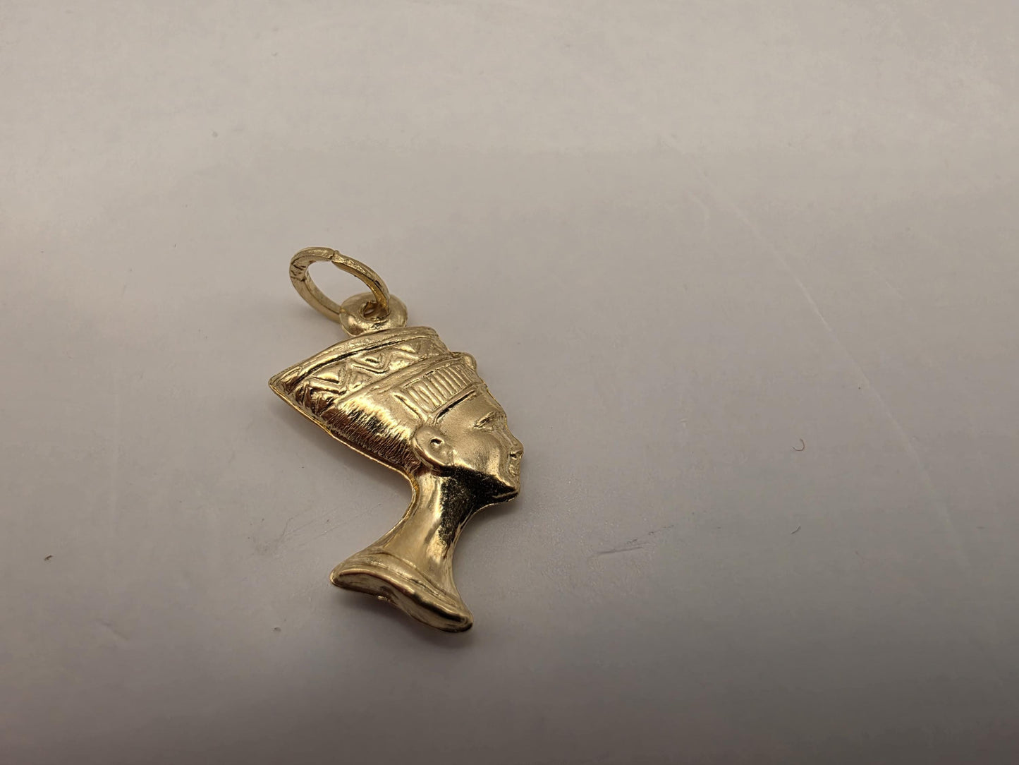 Solid 14K Yellow Gold Nefertiti Pendant Egyptian Queen Charm Ancient Egypt African History Jewelry Gift Pharaoh Small Necklace Charm