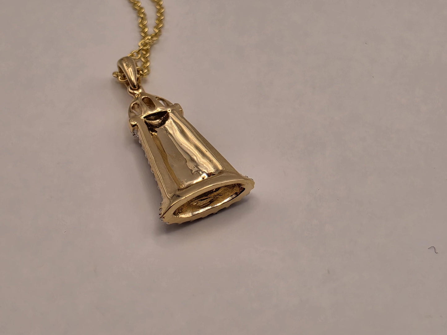 14K Yellow Gold Diamond Lighthouse Necklace Pave Diamond Nautical Pendant Coastal Beach Ocean Jewelry Gift for Sailor Lighthouse Lover 18"