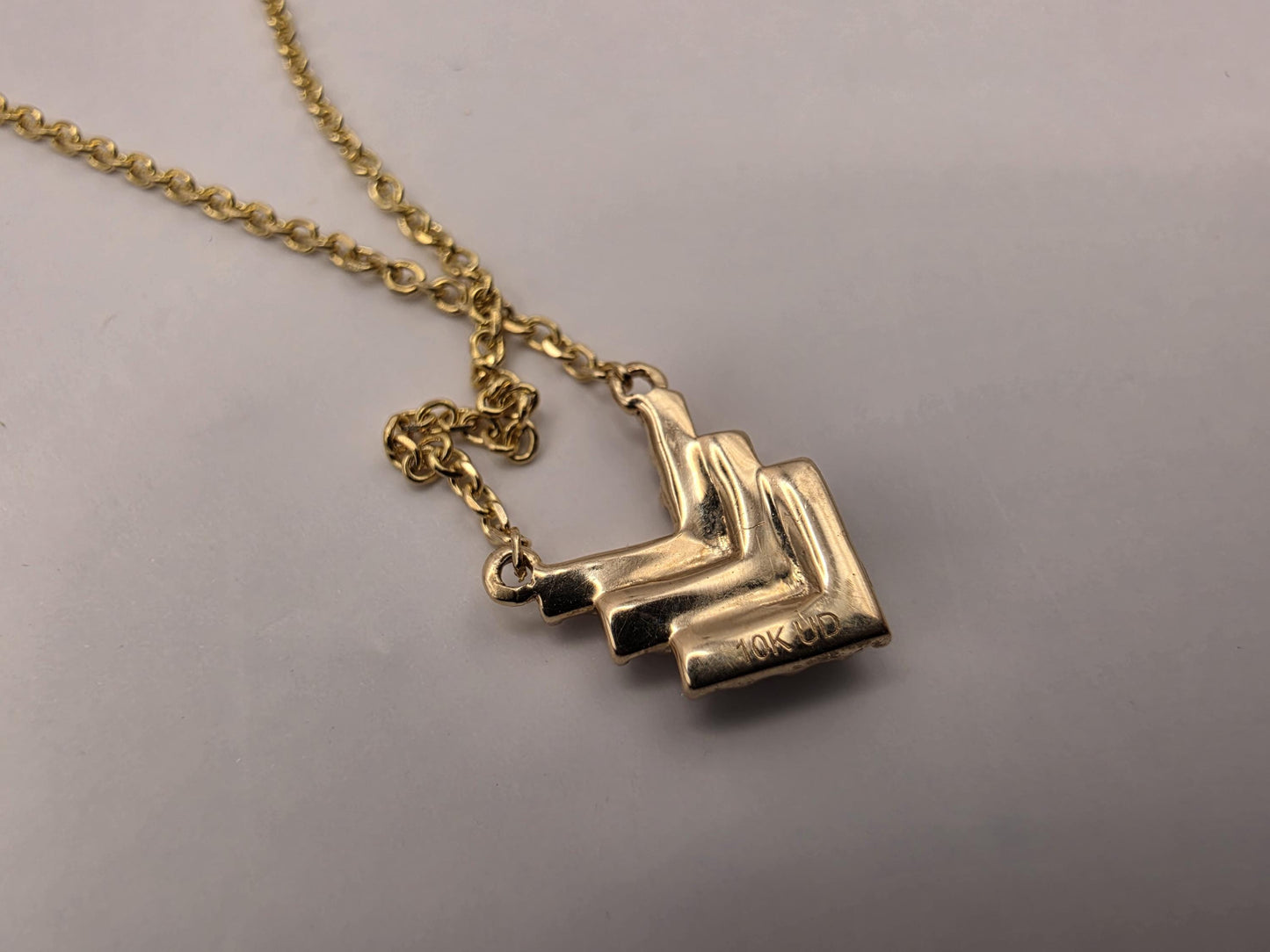 10K Yellow Gold Diamond Chevron Necklace Natural Pave Diamond Geometric V Pendant Dainty 19 Inch Gift for Her