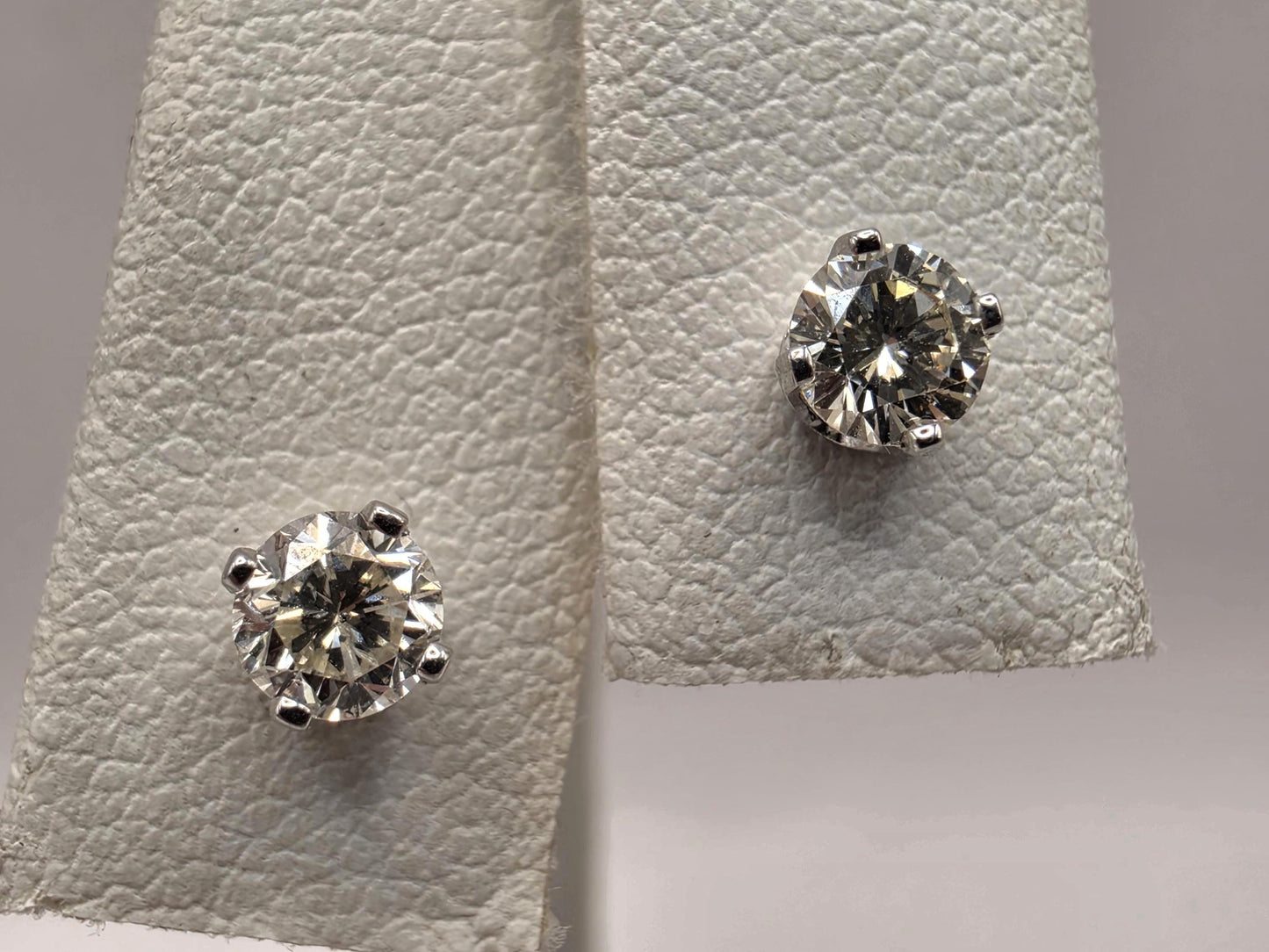 14K White Gold Diamond Solitaire Stud Earrings 4mm Round Natural Diamond Studs Classic Basket Setting Fine Jewelry Gift for Her