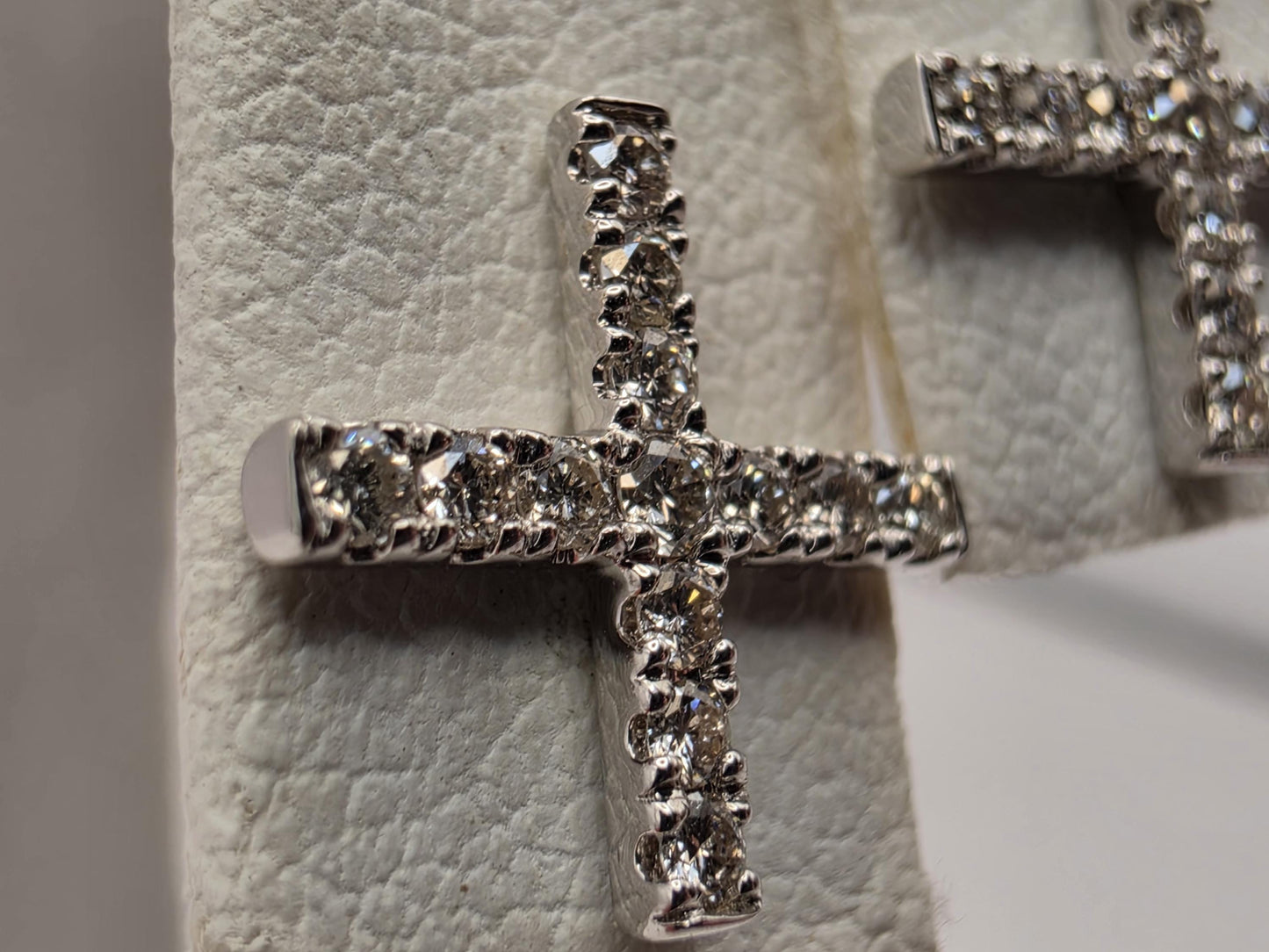 14K White Gold Diamond X Stud Earrings 0.33 CTW Natural Diamond Kiss Cross Studs Pave Fine Jewelry Gift for Her Love Sparkle