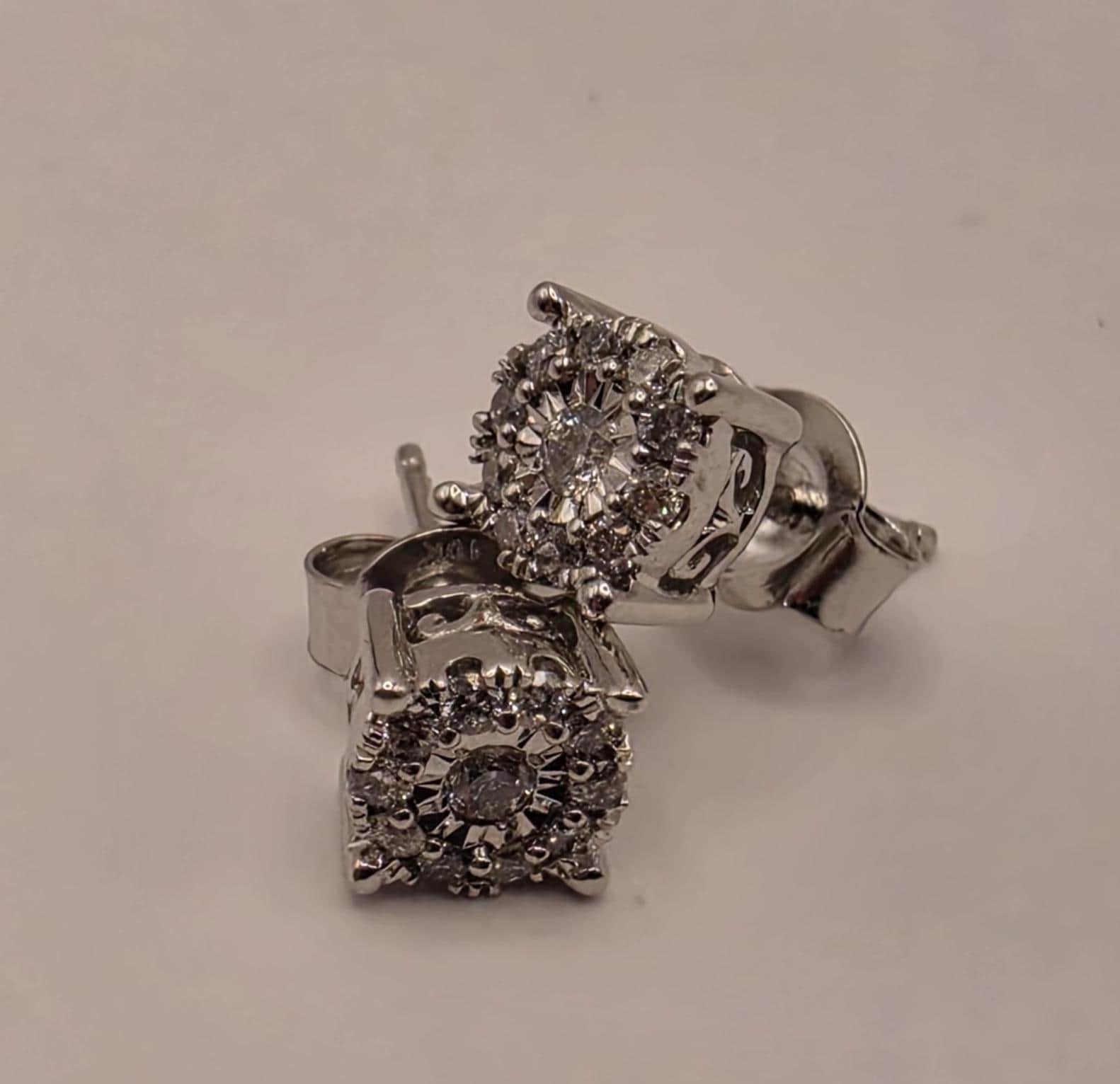 10K White Gold Diamond Stud Earrings 0.25 CTW Natural Diamond Illusion Set Round Studs Fine Jewelry Gift for Her Classic Sparkle