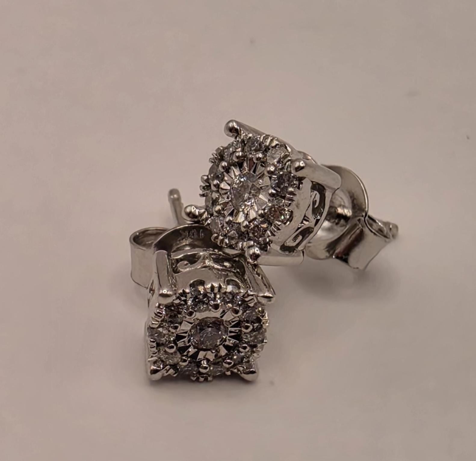 10K White Gold Diamond Stud Earrings 0.25 CTW Natural Diamond Illusion Set Round Studs Fine Jewelry Gift for Her Classic Sparkle
