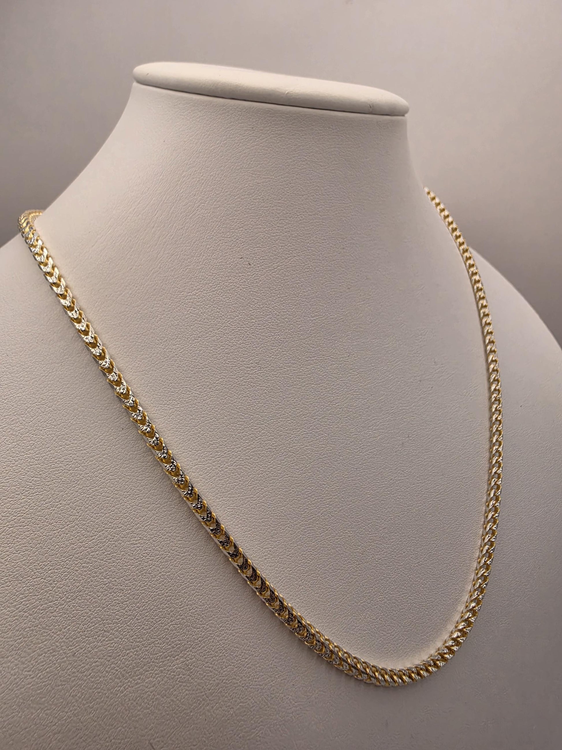 Gold Plated Cuban Link Chain Necklace | 925 Sterling Silver | 20 Inch | 3.13mm | Mens Miami Cuban Curb Chain
