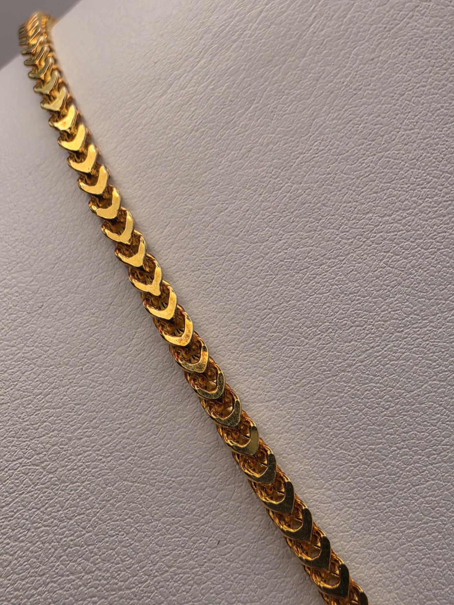 Gold Plated Franco Chain Necklace | 925 Sterling Silver | 20 Inch | 2.55mm | Thin Franco Link Chain | Layering Necklace