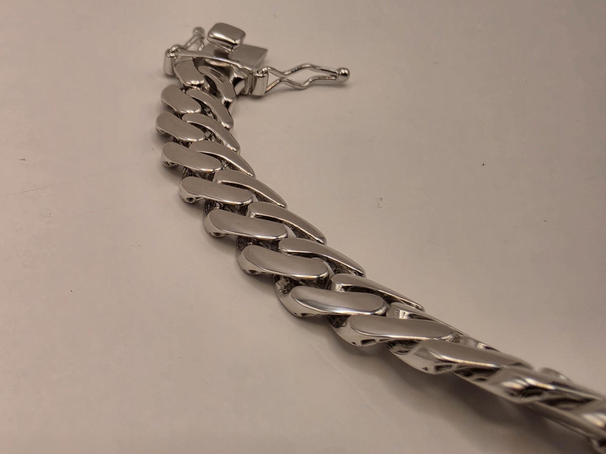 Solid 925 Sterling Silver Miami Cuban Link Bracelet 8.5mm Mens Heavy Curb Chain 8 Inch 19 Grams Polished Box Clasp Gift for Him Boyfriend