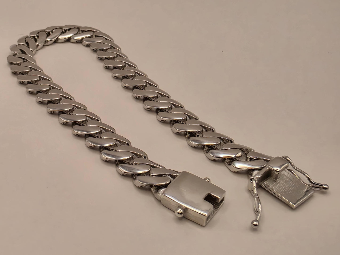 Solid 925 Sterling Silver Miami Cuban Link Bracelet 8.5mm Mens Heavy Curb Chain 8 Inch 19 Grams Polished Box Clasp Gift for Him Boyfriend