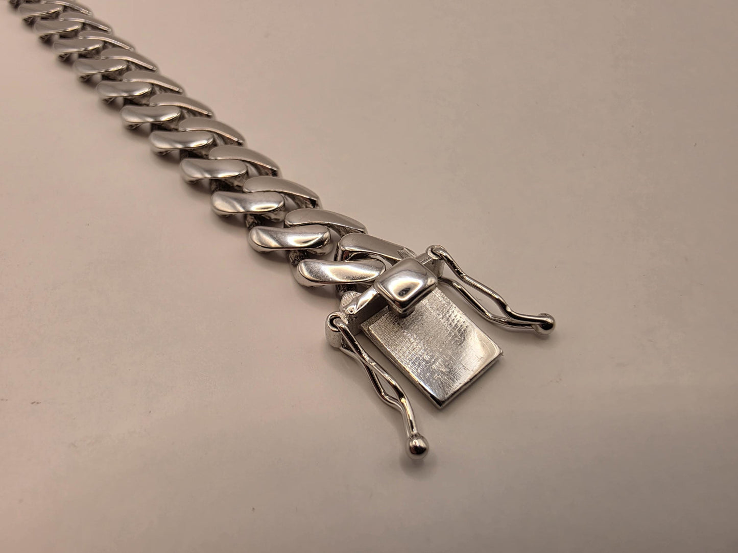 Solid 925 Sterling Silver Miami Cuban Link Bracelet 8.5mm Mens Heavy Curb Chain 8 Inch 19 Grams Polished Box Clasp Gift for Him Boyfriend