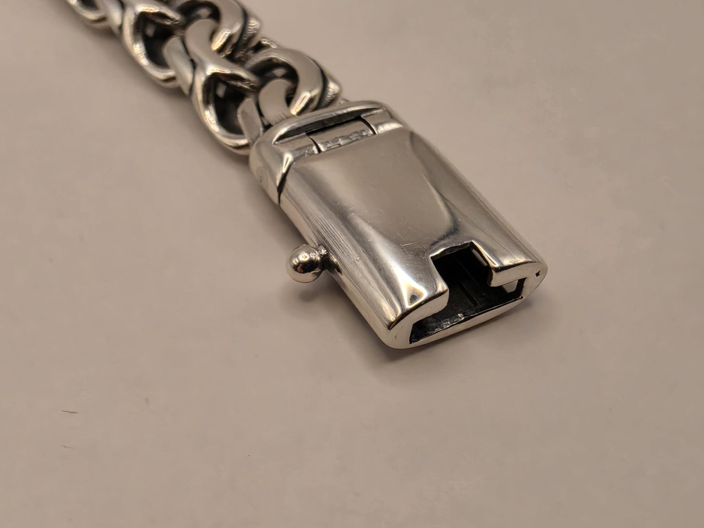 Solid 925 Sterling Silver Garibaldi Double Curb Bracelet 9mm Mens Extra Heavy Link 8 Inch 28.5 Grams Box Clasp Statement Gift for Him Dad