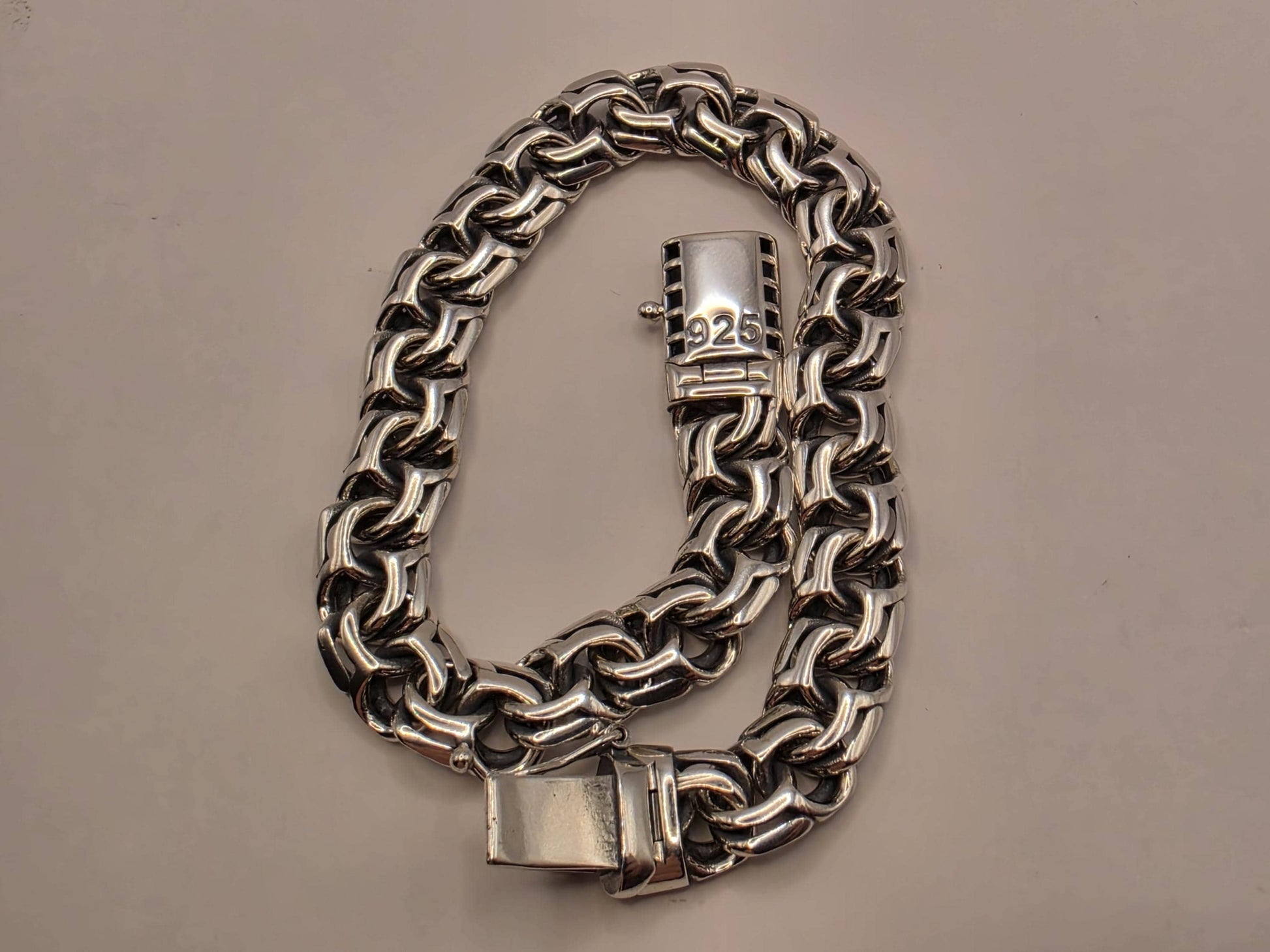 Solid 925 Sterling Silver Garibaldi Double Curb Bracelet 9mm Mens Extra Heavy Link 8 Inch 28.5 Grams Box Clasp Statement Gift for Him Dad