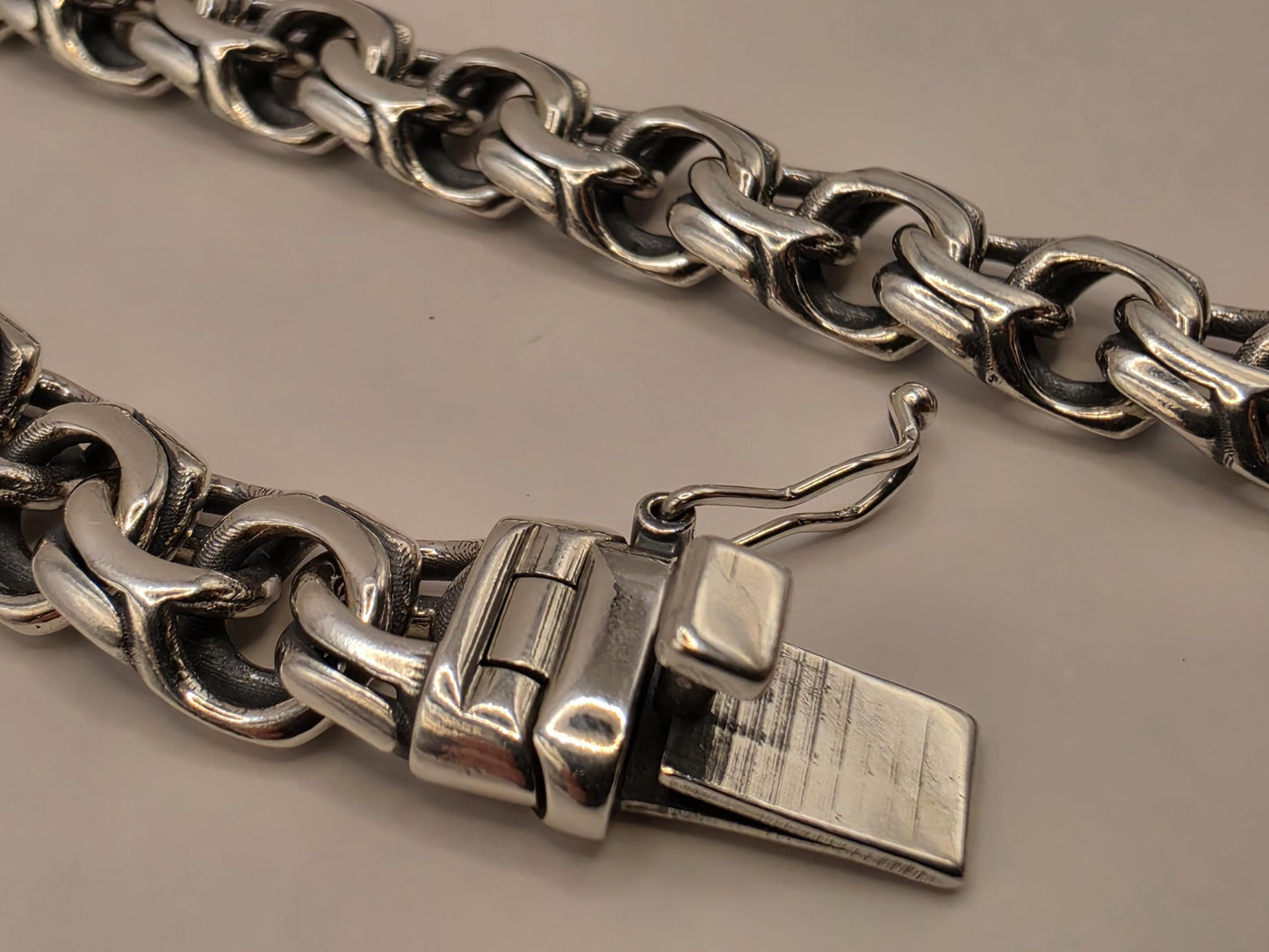 Solid 925 Sterling Silver Garibaldi Double Curb Bracelet 9mm Mens Extra Heavy Link 8 Inch 28.5 Grams Box Clasp Statement Gift for Him Dad