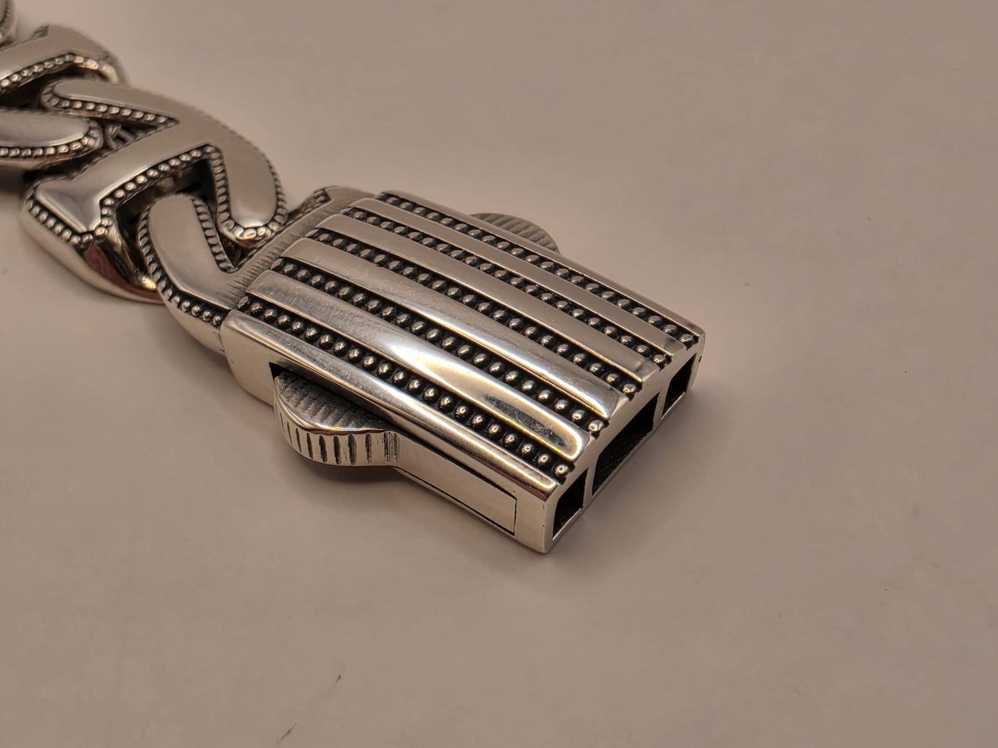Solid 925 Sterling Silver Mariner Link Bracelet 11.5mm Mens Extra Heavy Beaded Edge 8 Inch 29.6 Grams Anchor Chain Statement Gift for Him