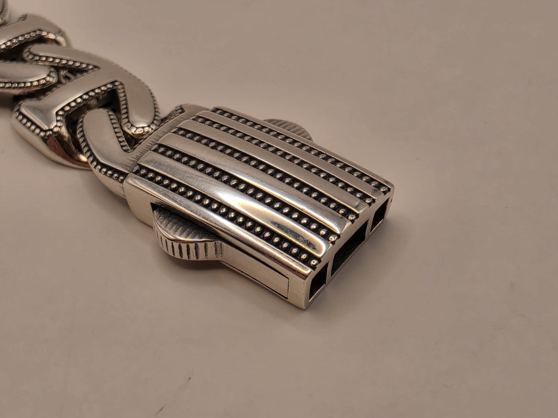 Solid 925 Sterling Silver Mariner Link Bracelet 11.5mm Mens Extra Heavy Beaded Edge 8 Inch 29.6 Grams Anchor Chain Statement Gift for Him