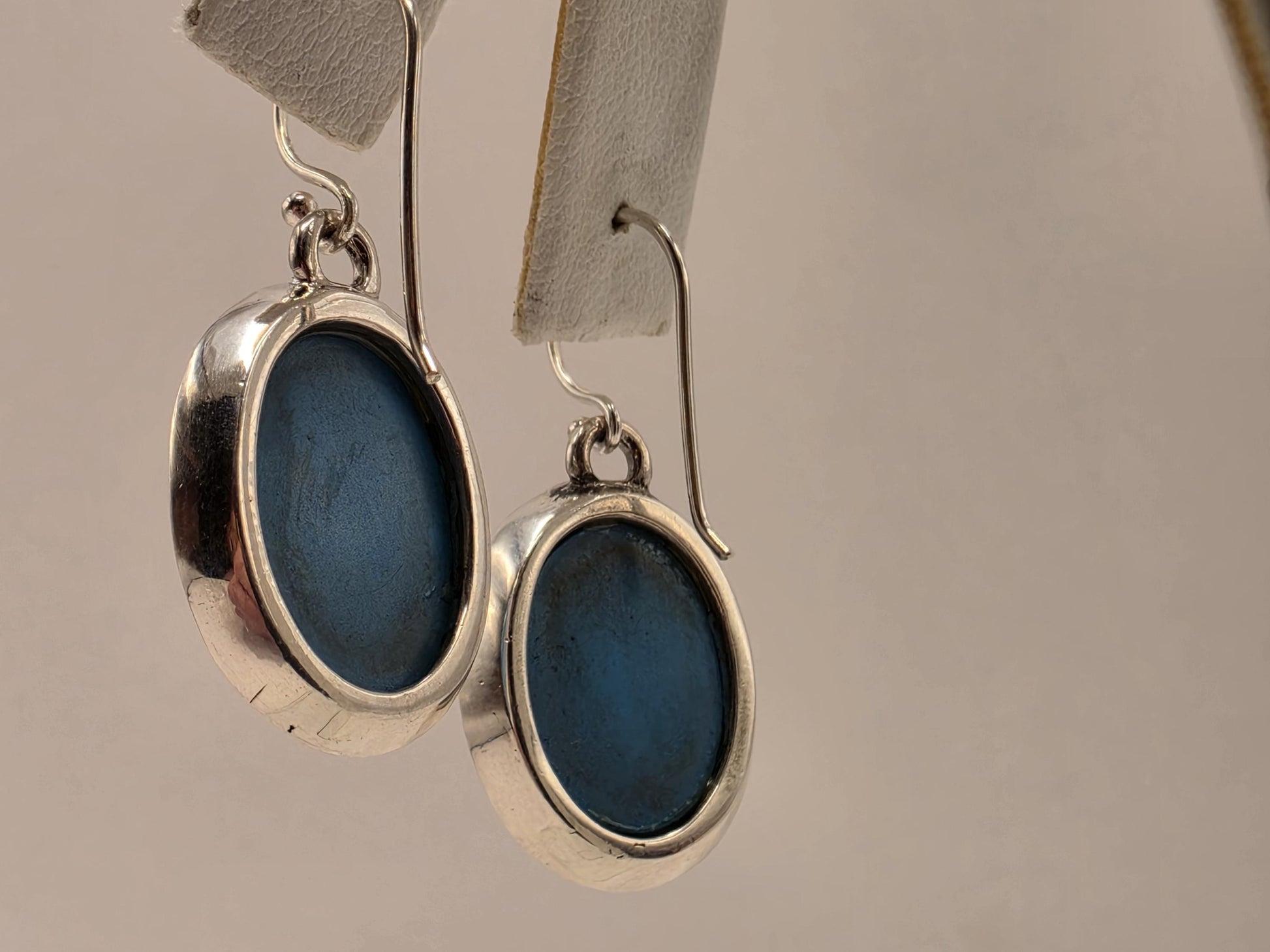 Turquoise Quartz Doublet Earrings Sterling Silver Faceted Checkerboard Oval Dangle 1 Inch Bright Blue Statement Drops Gift for Her