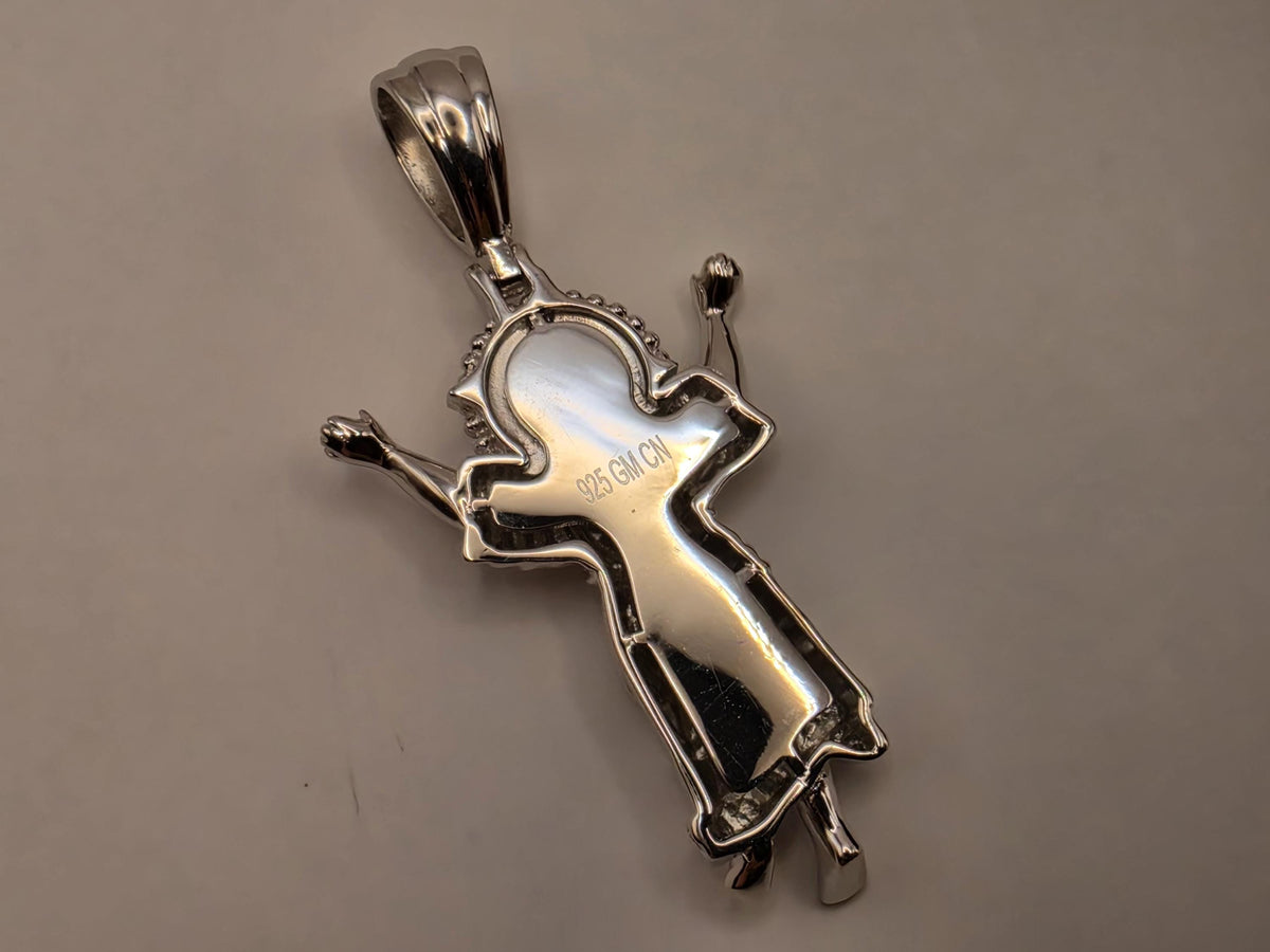 Sterling Silver Divino Niño Pendant Divine Child Jesus 3D Sculpted High Polish 1.375 Inch Religious Catholic Devotional Gift Baptism