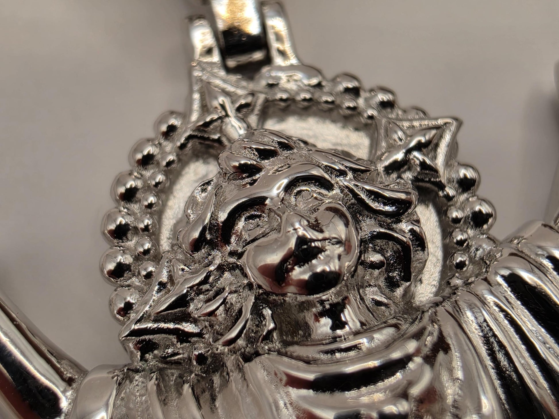 Sterling Silver Divino Niño Pendant Divine Child Jesus 3D Sculpted High Polish 1.375 Inch Religious Catholic Devotional Gift Baptism