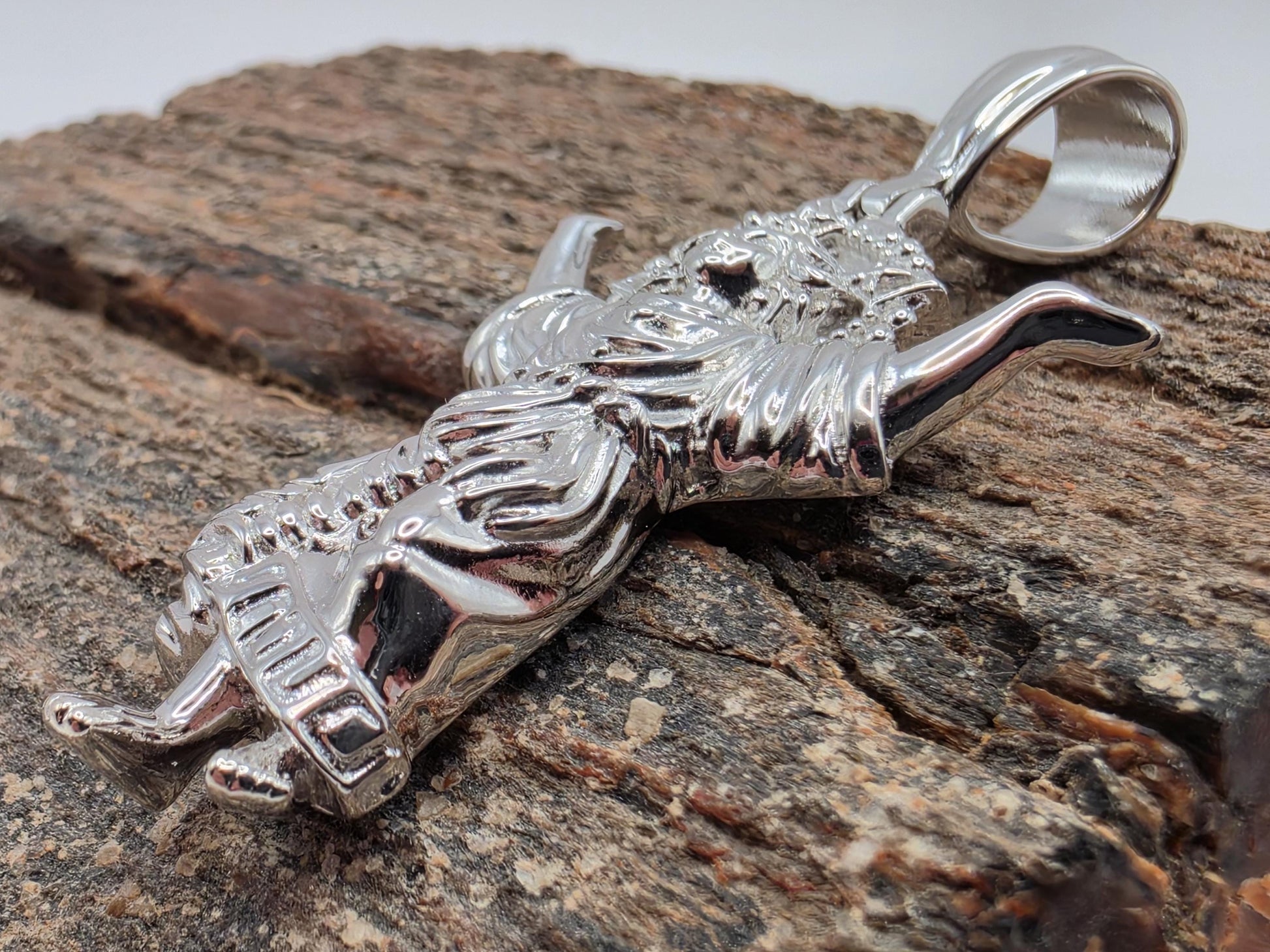 Sterling Silver Divino Niño Pendant Divine Child Jesus 3D Sculpted High Polish 1.375 Inch Religious Catholic Devotional Gift Baptism