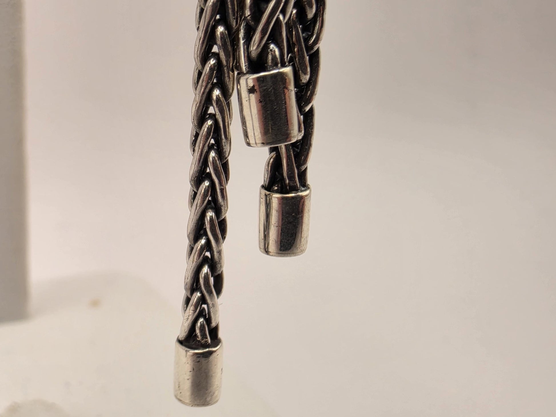 Sterling Silver Tassel Earrings Multi Strand Chain Dangle 2.25 Inch 14.7 Grams Oxidized Bali Statement Gift for Her