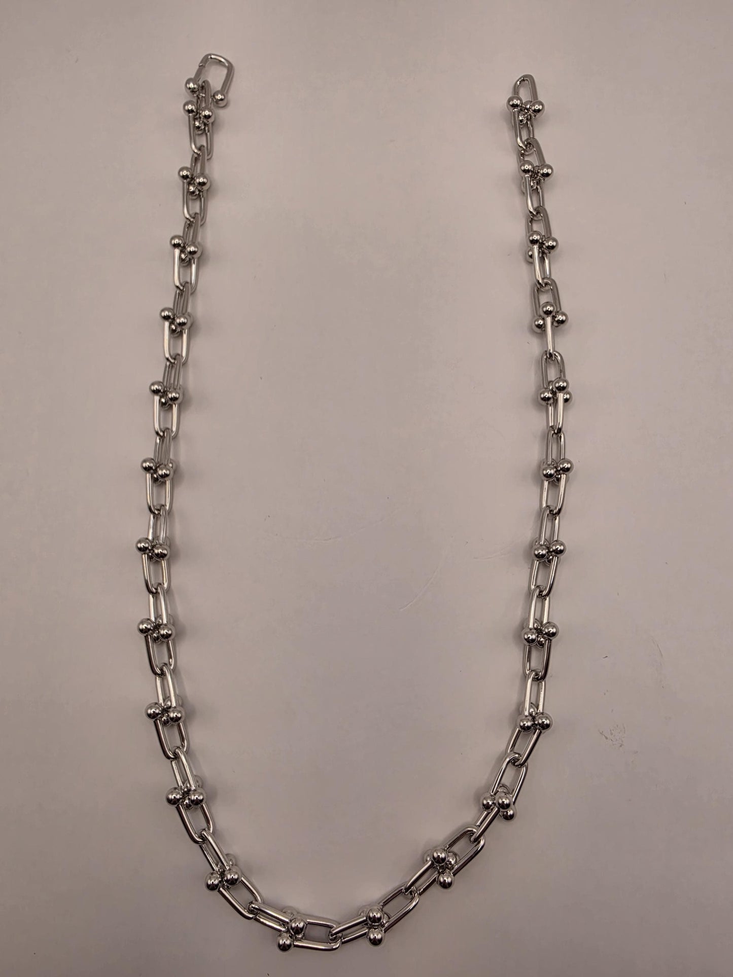 Solid 925 Sterling Silver Ball Link Necklace 9.5mm 20 Inch 74.3 Grams Carabiner Clasp Extra Heavy Unisex Statement Chain