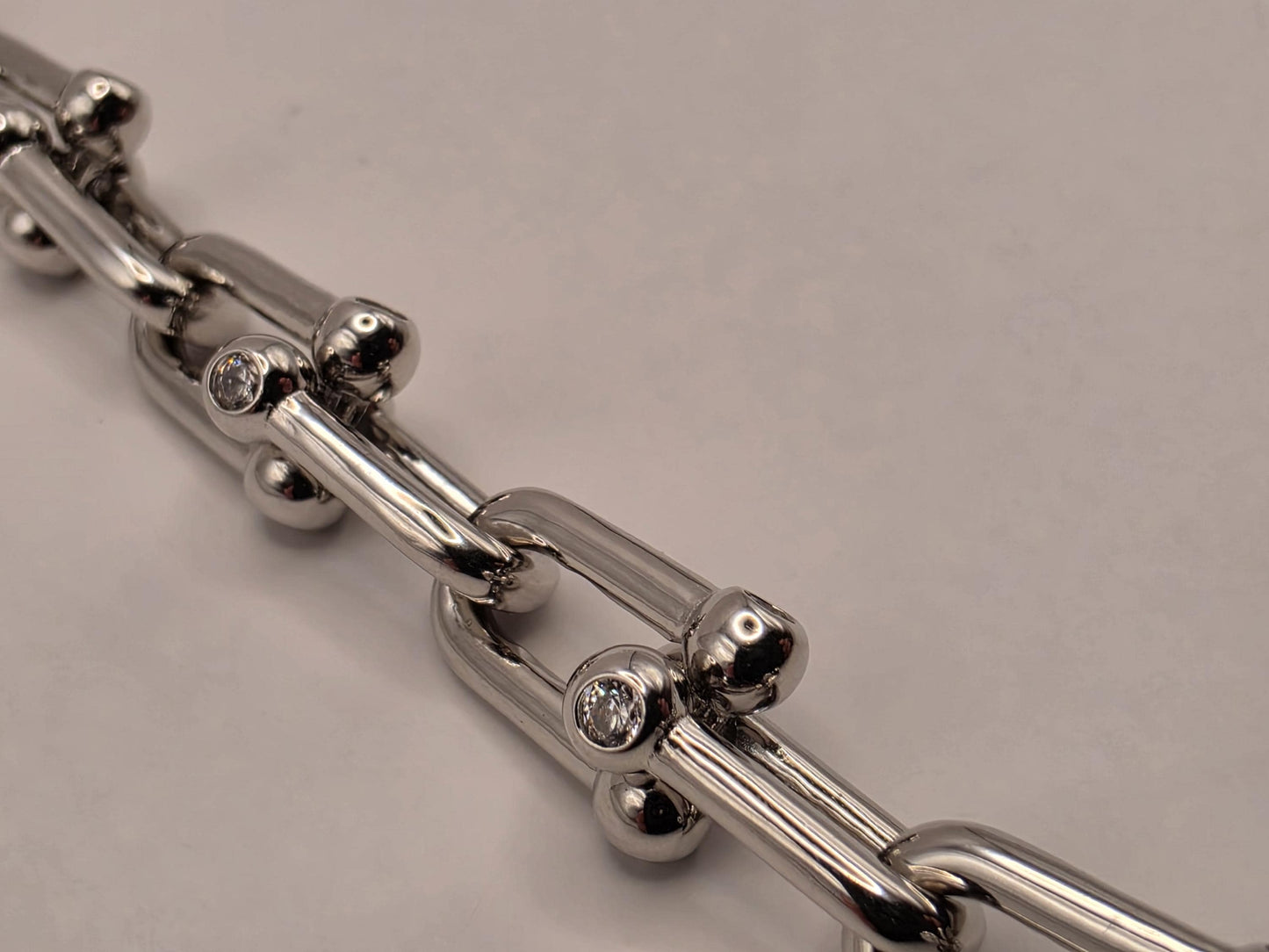 Sterling Silver Ball Link Necklace 8.5mm 18 Inch 54.4 Grams Chunky Paperclip Hardware Unisex Statement Chain