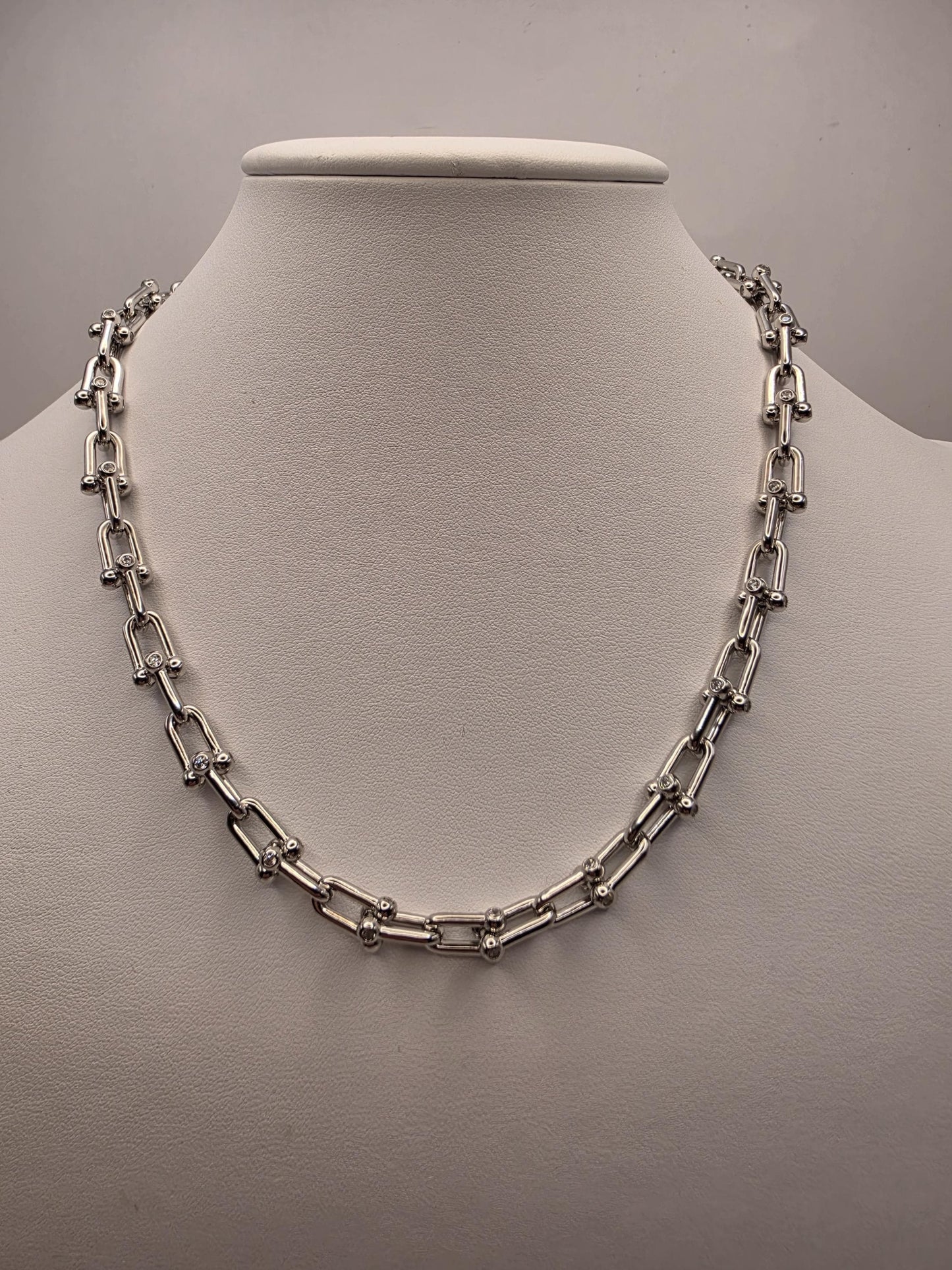 Sterling Silver Ball Link Necklace 8.5mm 18 Inch 54.4 Grams Chunky Paperclip Hardware Unisex Statement Chain