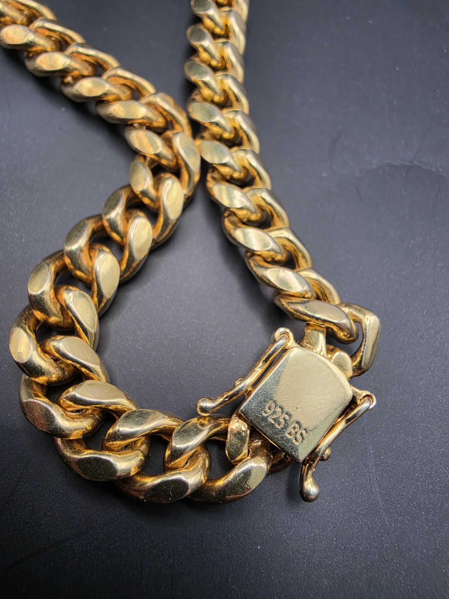 Gold Plated 925 Sterling Silver Miami Cuban Link Chain Necklace 20 Inch 8.8mm Mens Hip Hop Curb Chain Heavy Statement Gift for Him Boyfriend