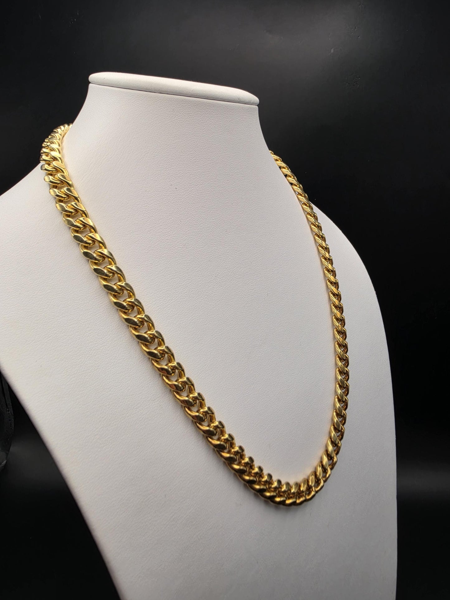 Gold Plated 925 Sterling Silver Miami Cuban Link Chain Necklace 22 Inch 8.8mm Mens Hip Hop Curb Chain Heavy Statement Gift for Him Boyfriend