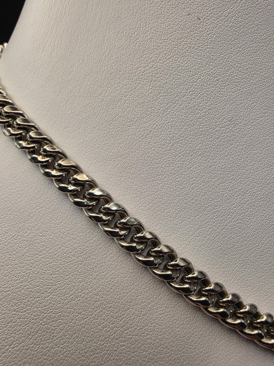 925 Sterling Silver Miami Cuban Link Chain Necklace 20 Inch 6.62mm Mens Womens Hip Hop Curb Chain Statement Layering Gift for Him Boyfriend