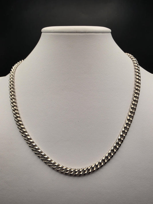 925 Sterling Silver Miami Cuban Link Chain Necklace 20 Inch 6.62mm Mens Womens Hip Hop Curb Chain Statement Layering Gift for Him Boyfriend