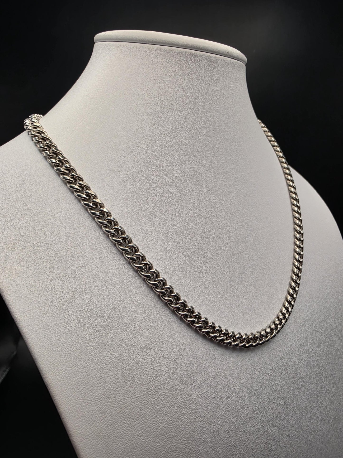 925 Sterling Silver Miami Cuban Link Chain Necklace 20 Inch 6.62mm Mens Womens Hip Hop Curb Chain Statement Layering Gift for Him Boyfriend