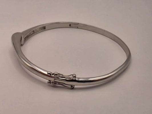 925 Sterling Silver Diamond Bangle Bracelet Hinged Oval Genuine Diamond Accent Womens Fine Jewelry Stackable Statement Gift for Her