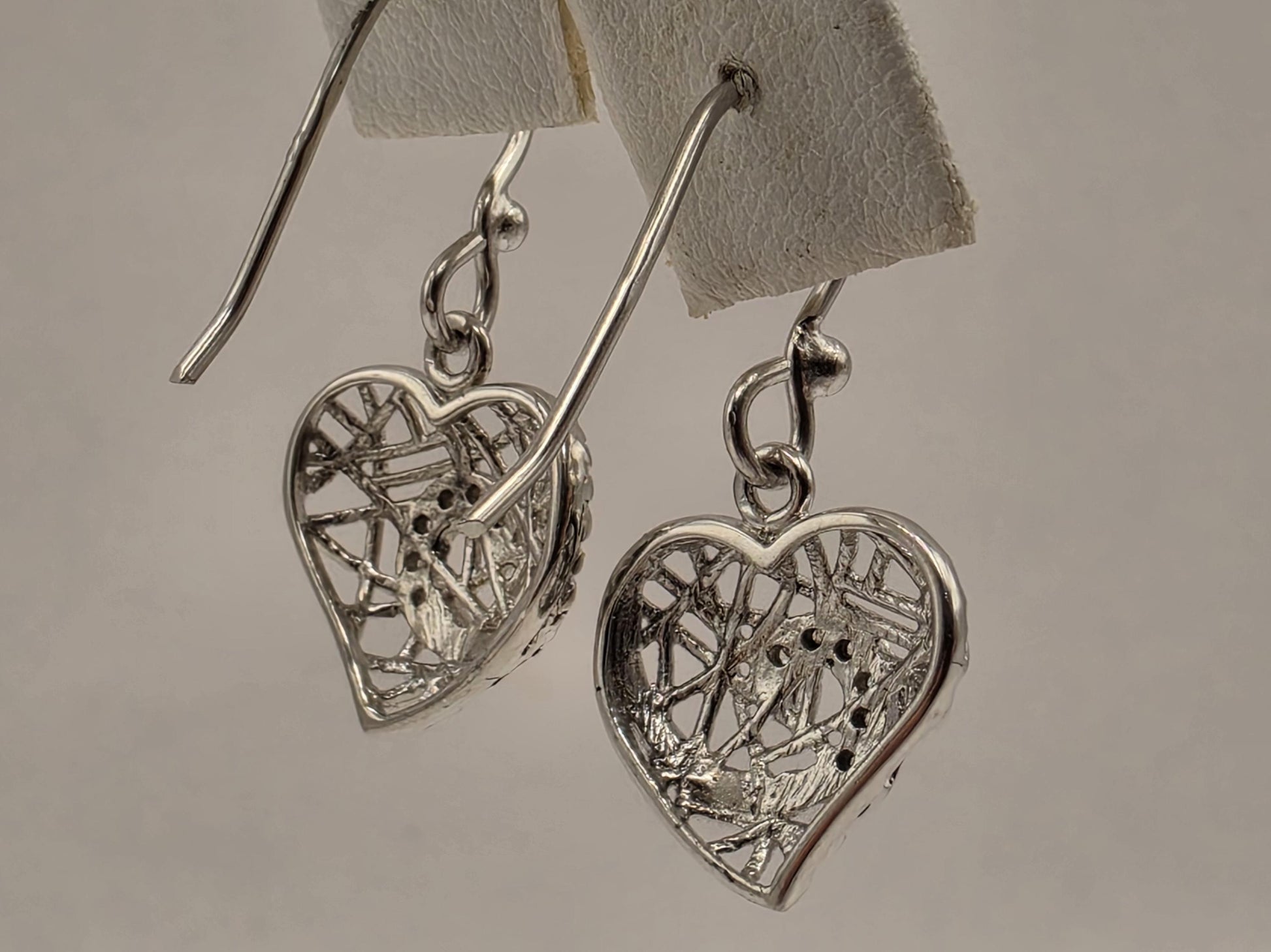 925 Sterling Silver Filigree Heart Earrings Drop Dangle Openwork Puffed Heart Womens Romantic Jewelry Gift for Her Valentines Day