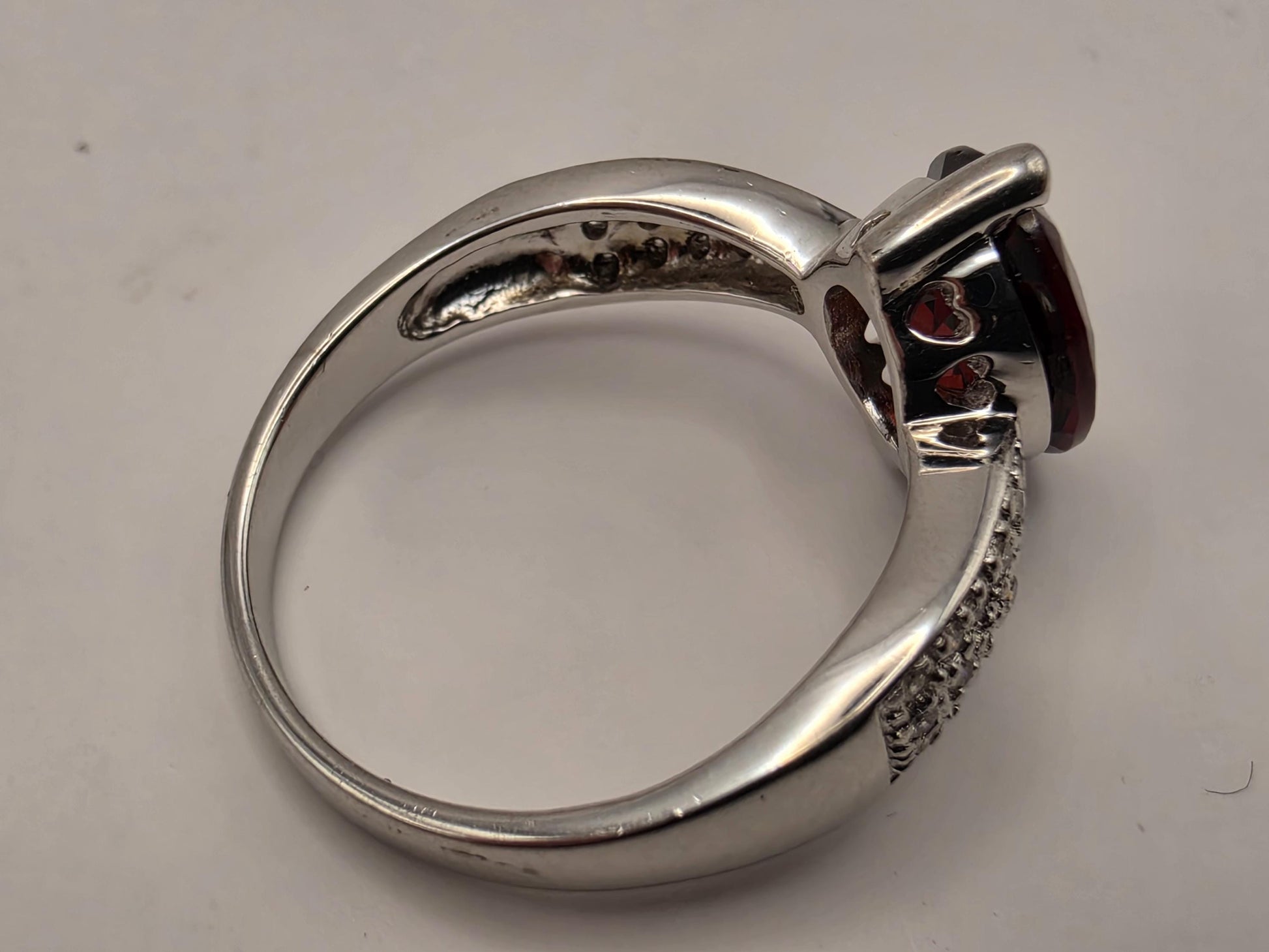 925 Sterling Silver Lab Created Ruby Ring Genuine Diamond Accent Oval Red Gemstone Womens Cocktail Ring July Birthstone Fine Jewelry Gift