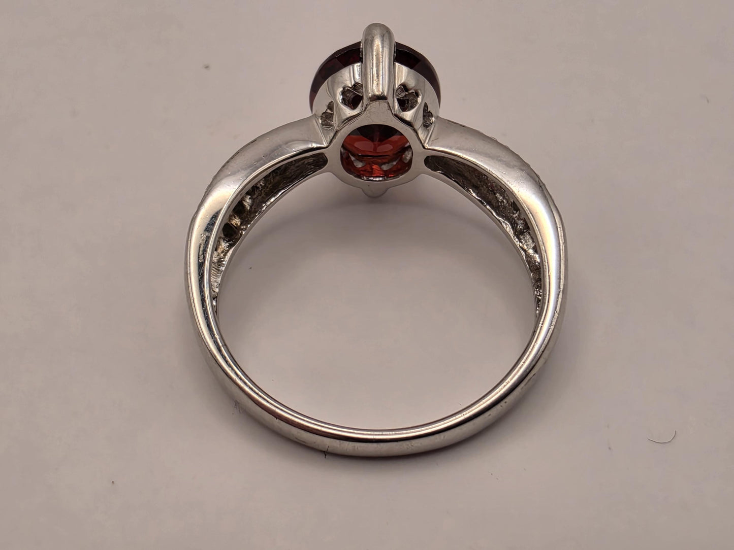 925 Sterling Silver Lab Created Ruby Ring Genuine Diamond Accent Oval Red Gemstone Womens Cocktail Ring July Birthstone Fine Jewelry Gift
